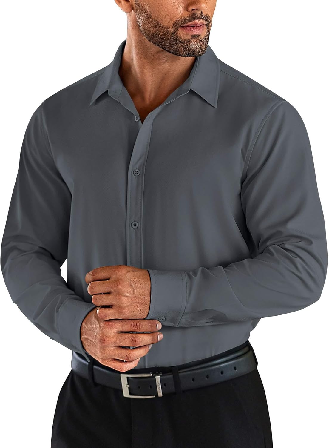 COOFANDY Men's Business Dress Shirts Wrinkle Free Long Sleeve Regular Fit Dress...