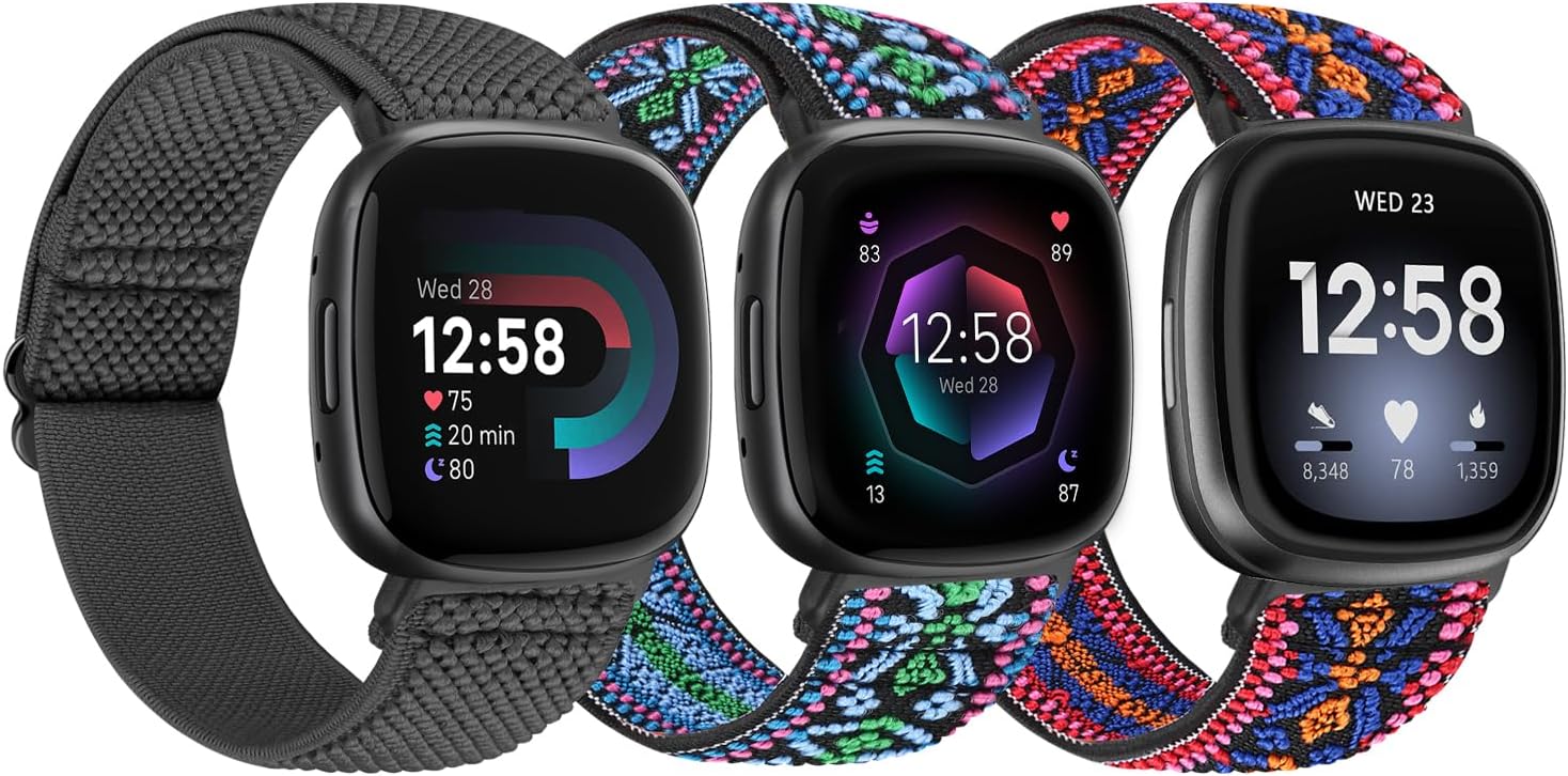 TumpCez Elastic Nylon Strap Compatible with Fitbit Versa 4/Fitbit Sense 2/Fitbit...