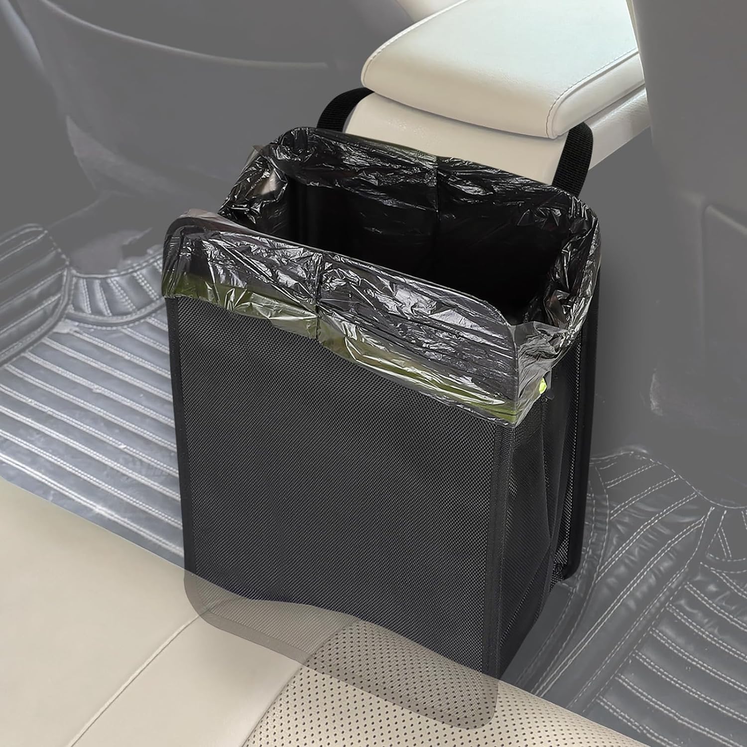 Ginsco Foldable Car Trash Can Large 3 Gallons, Hanging Car Garbage Can Large Cap...