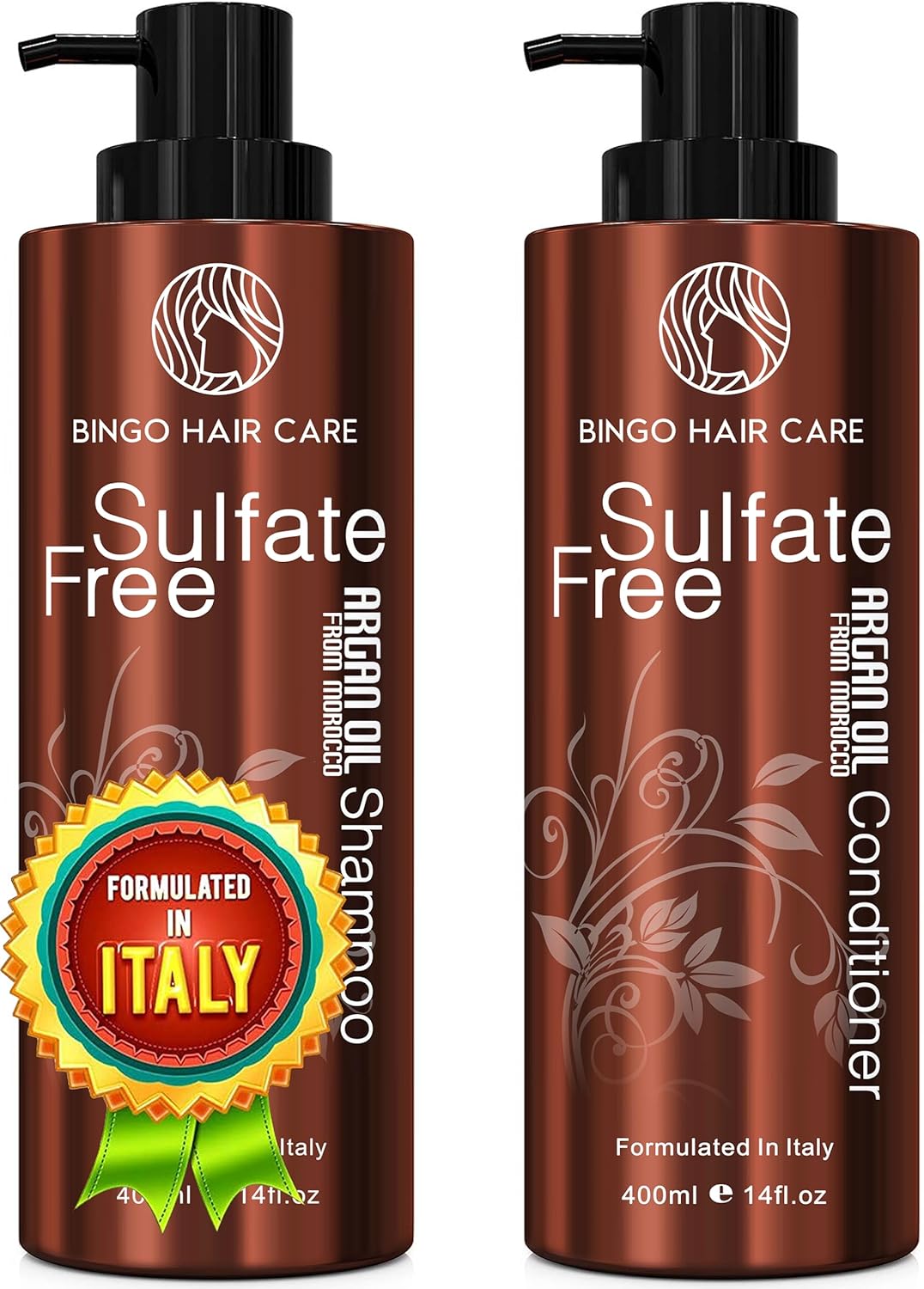 Moroccan Argan Oil Shampoo and Conditioner Set - Sulfate Free, Anti Frizz Hydrat...