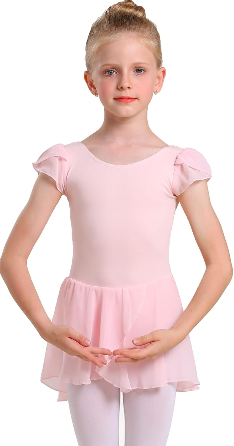 MdnMd Toddler Ballet Leotards for Girls Dance Leotards with Skirt Gymnastic Ball...