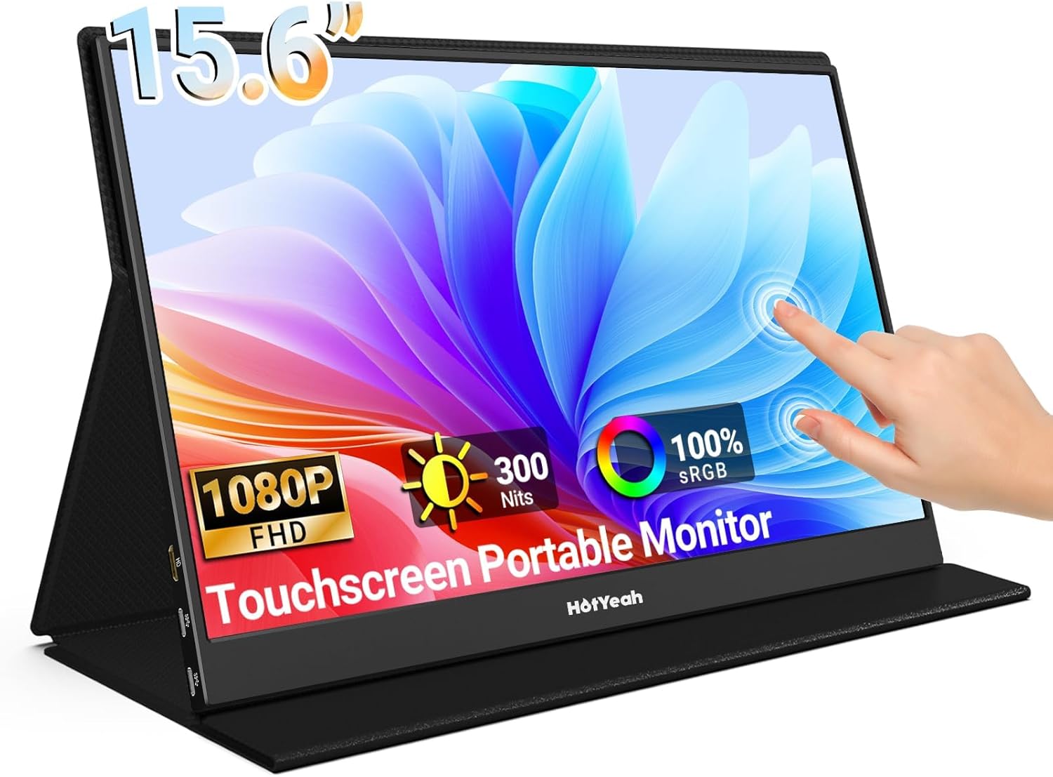 HotYeah Touch Screen Monitor, 15.6'' 1080P 10-Point Portable Monitor Touchscreen...