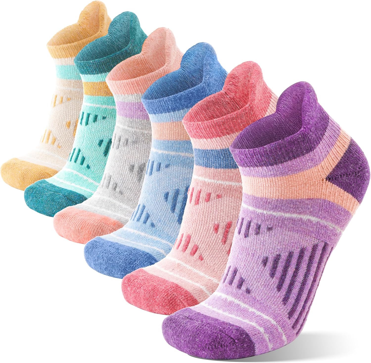 EBMORE 6 Pairs Merino Wool Ankle Hiking Running Socks Compression Support Thick...