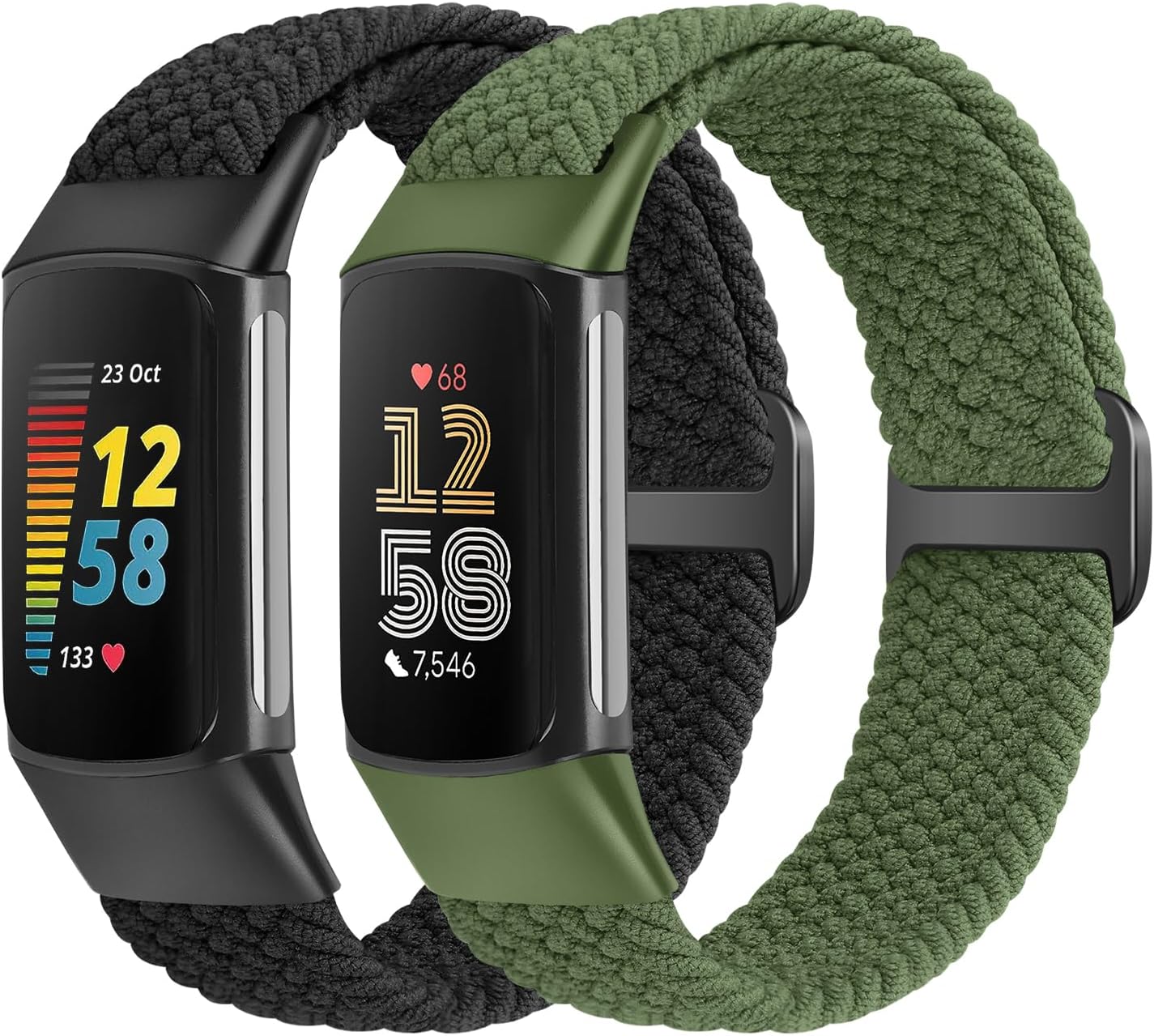 SHIJZWD Elastic Braided Straps Compatible with Fitbit Charge 5/Fitbit Charge 6,...