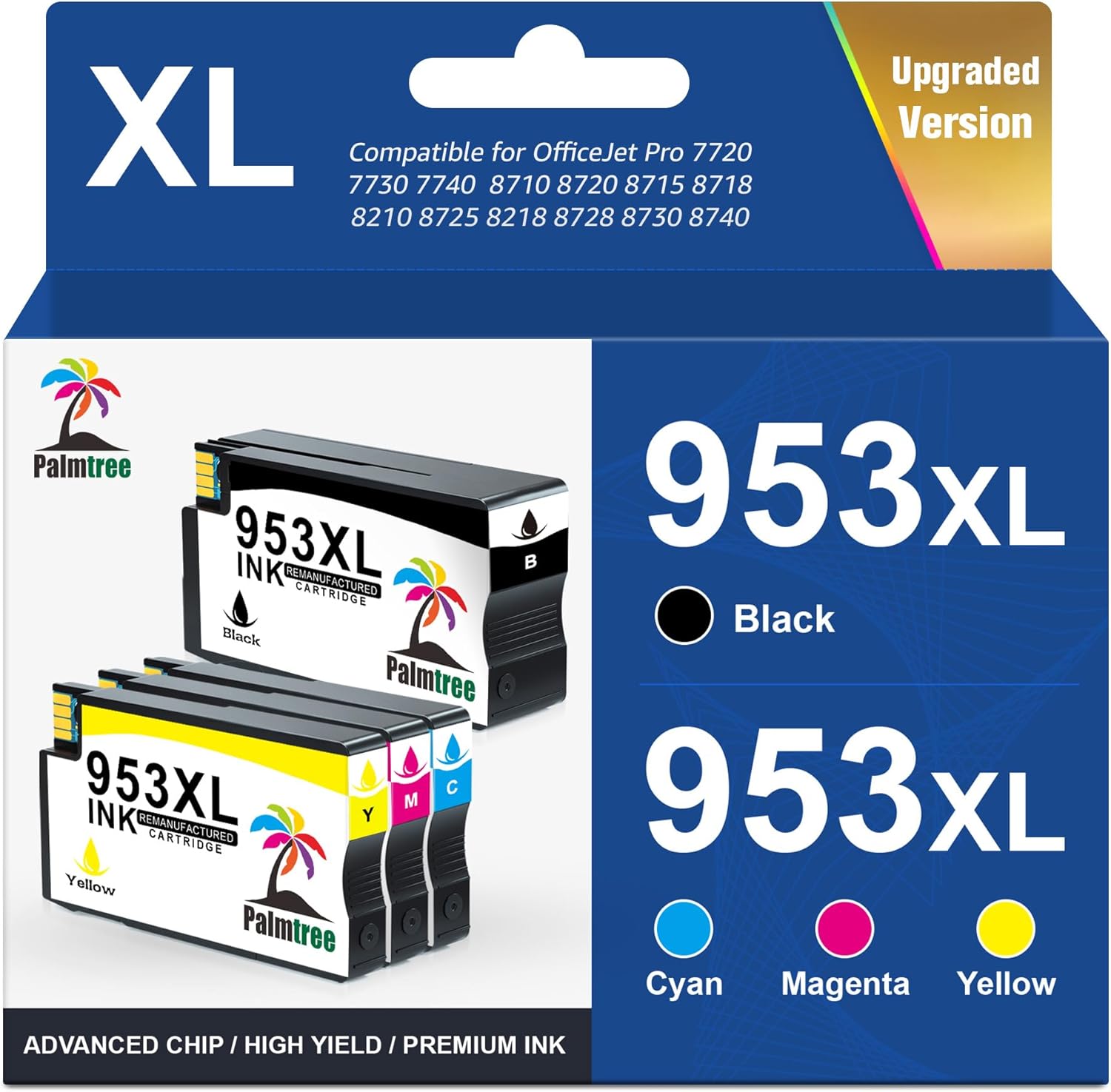 Palmtree 953XL 953 XL Remanufactured for HP 953xl Ink Cartridges Multipack for H...