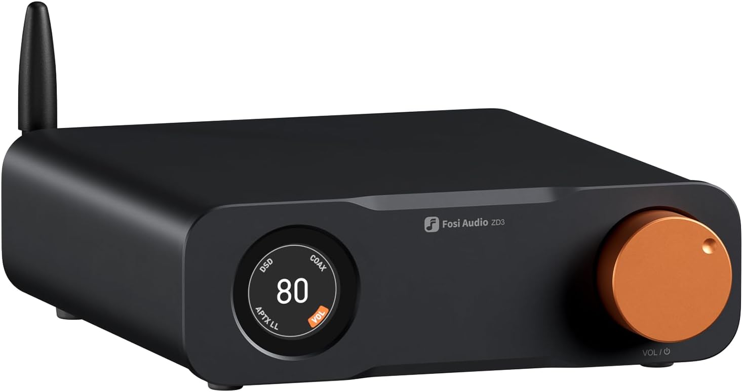 Fosi Audio ZD3 Desktop DAC Preamp, Fully Balanced Digital to Analog Audio Conver...