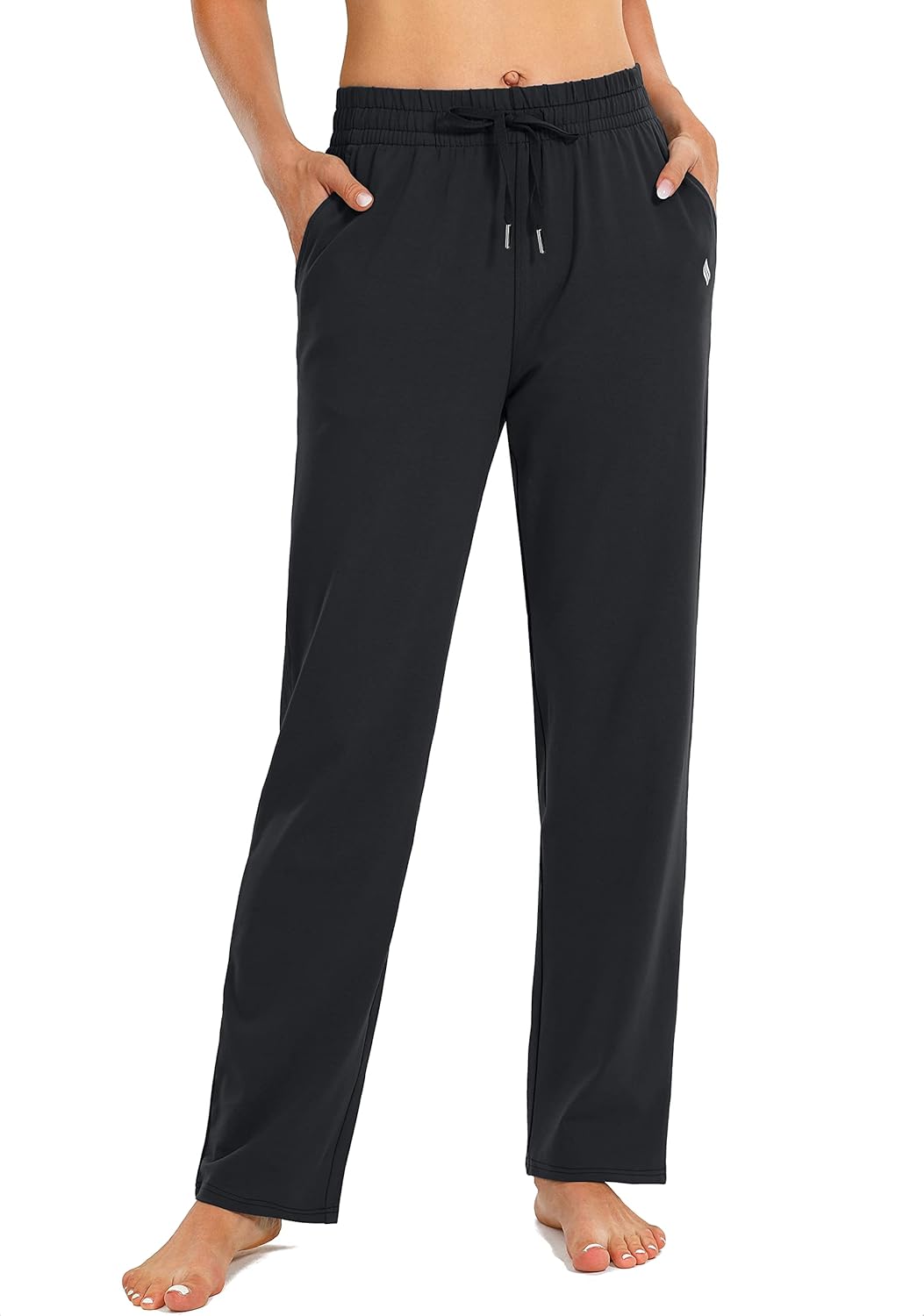SANTINY Women's Cotton Sweatpants Yoga Lounge Casual Pants Open Bottom Sweat Pan...
