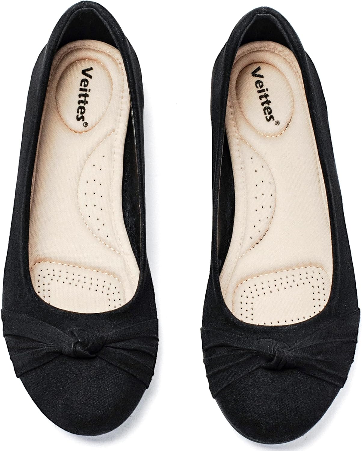 Veittes Women's Wide Width Flats Shoes - Ladies Cute Round Toe Slip-on Fashion B...