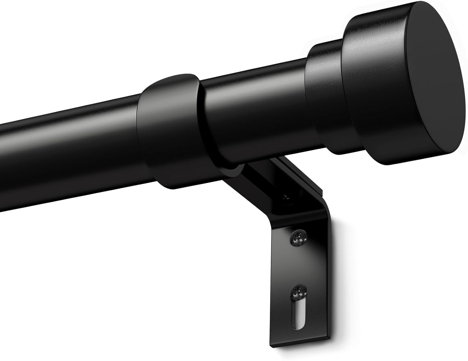 Black Curtain Pole Metal Extendable Curtain Rods Door Curtain Poles for Eyelet C...