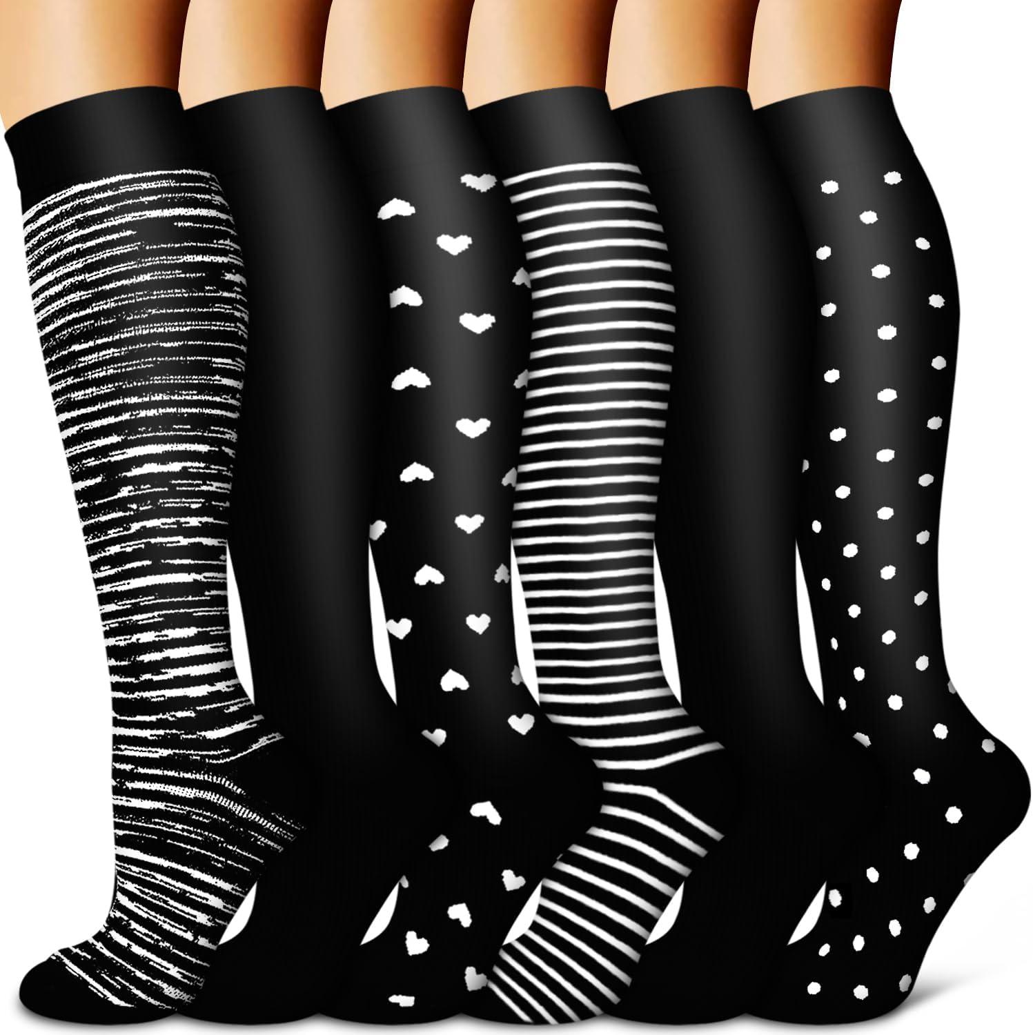 BLUEENJOY Copper Compression Socks for Women & Men (6 pairs) - Best Support for...