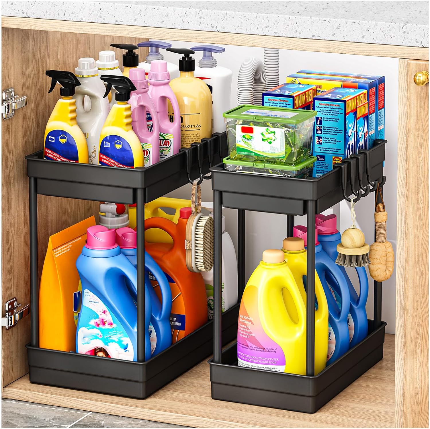 SavvyStor 2 Pack Under Sink Storage - Kitchen Storage & Organisation, 2 Tier Und...