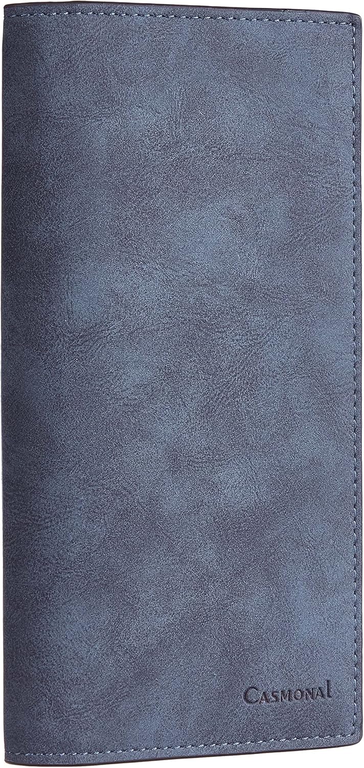 CASMONAL Premium Leather Checkbook Cover for Men and Women Checkbook Holder Wall...