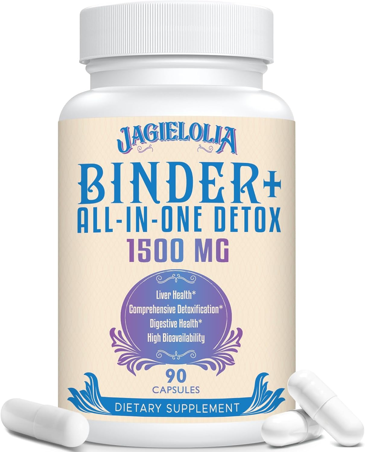 All-in-One Detox Binder Supplement 1500 MG - High Bioavailability, Liver Gut Det...
