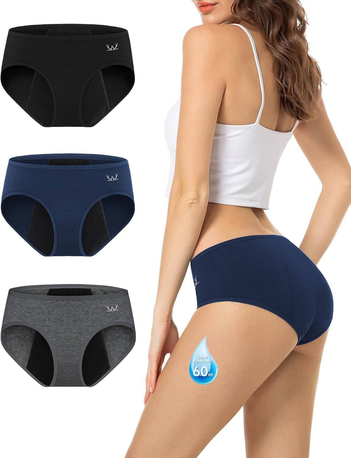 TANSTC Period Underwear for Women Heavy Flow High Absorbency Postpartum Menstrua...