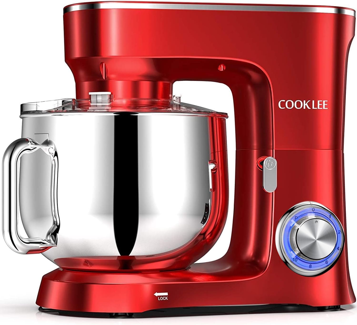 COOKLEE Stand Mixer, 8.5 Qt. 660W 10-Speed Electric Kitchen Mixer with Dishwashe...