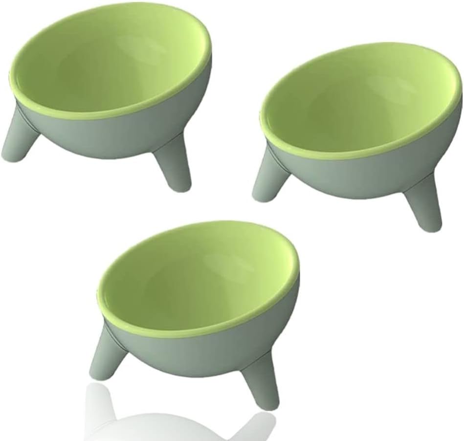 3PCS Cat Bowls Tilted Raised,Cat Feeding Bowls Elevated Cat Food Water Bowl Kitt...