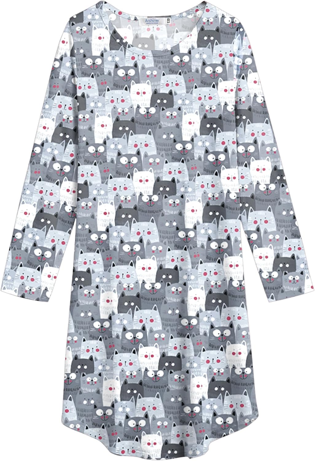 Arshiner Girls Nightgowns Long Sleeve Print Pajamas Nightdress for Kids Soft Sle...