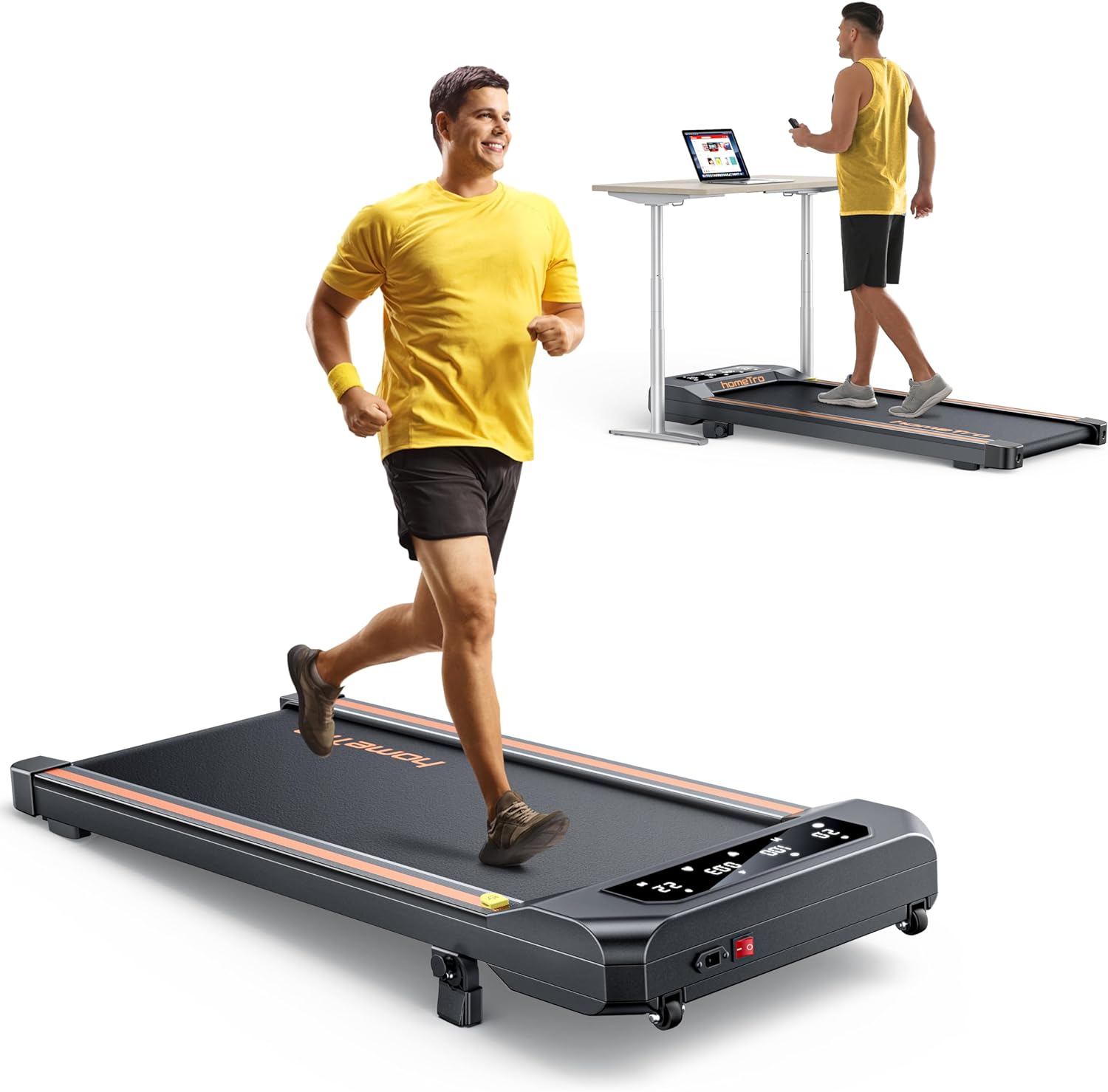2.5HP Walking Pad, Treadmills for Home with Incline, Portable Under Desk Treadmi...
