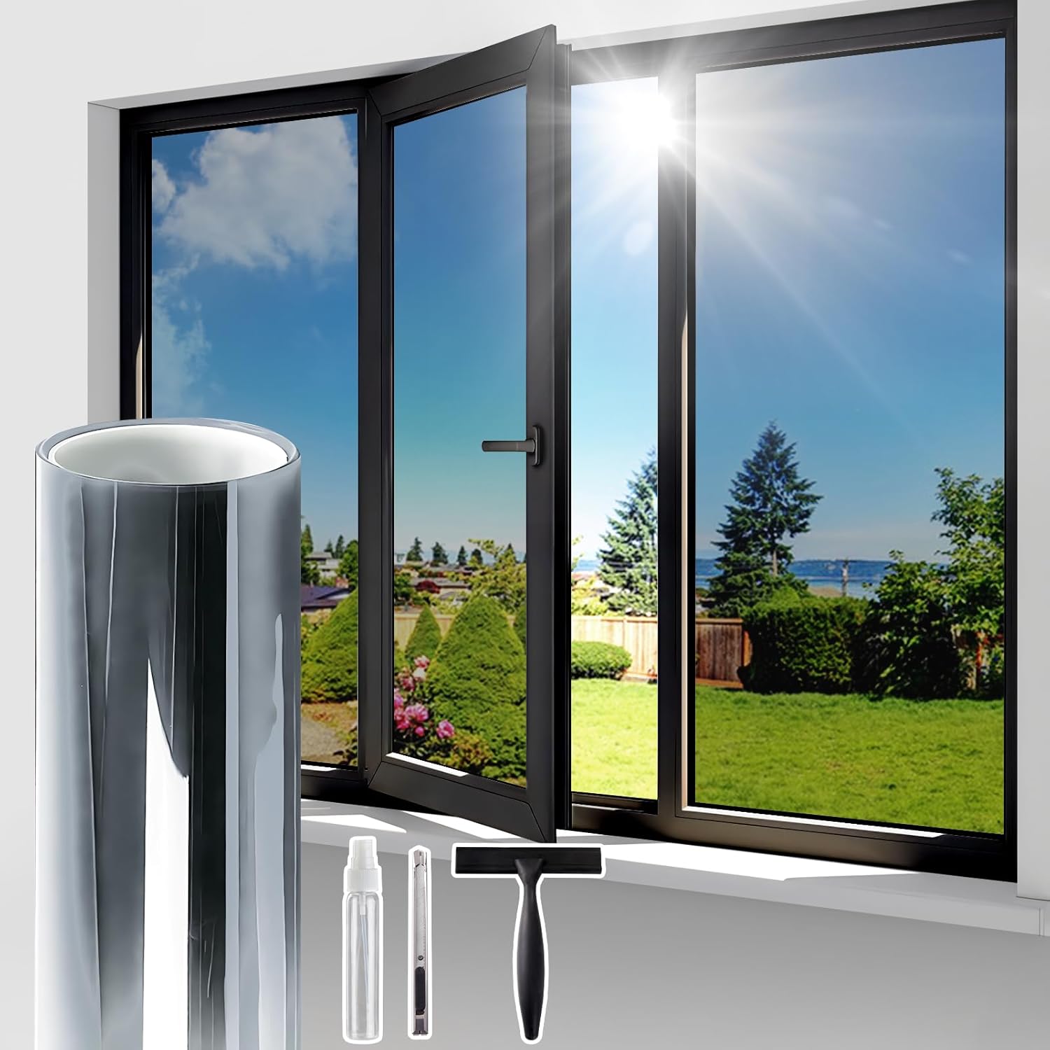 Lifetree One Way Clear Window Film Privacy : Heat Reflective Mirror Window Film...