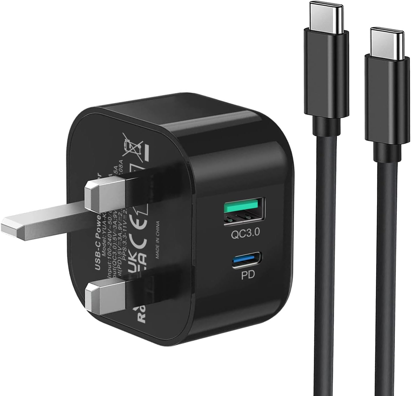 Samsung Phone Fast Charger Plug and Cable 1M for Samsung Galaxy S24 Ultra S23 S2...
