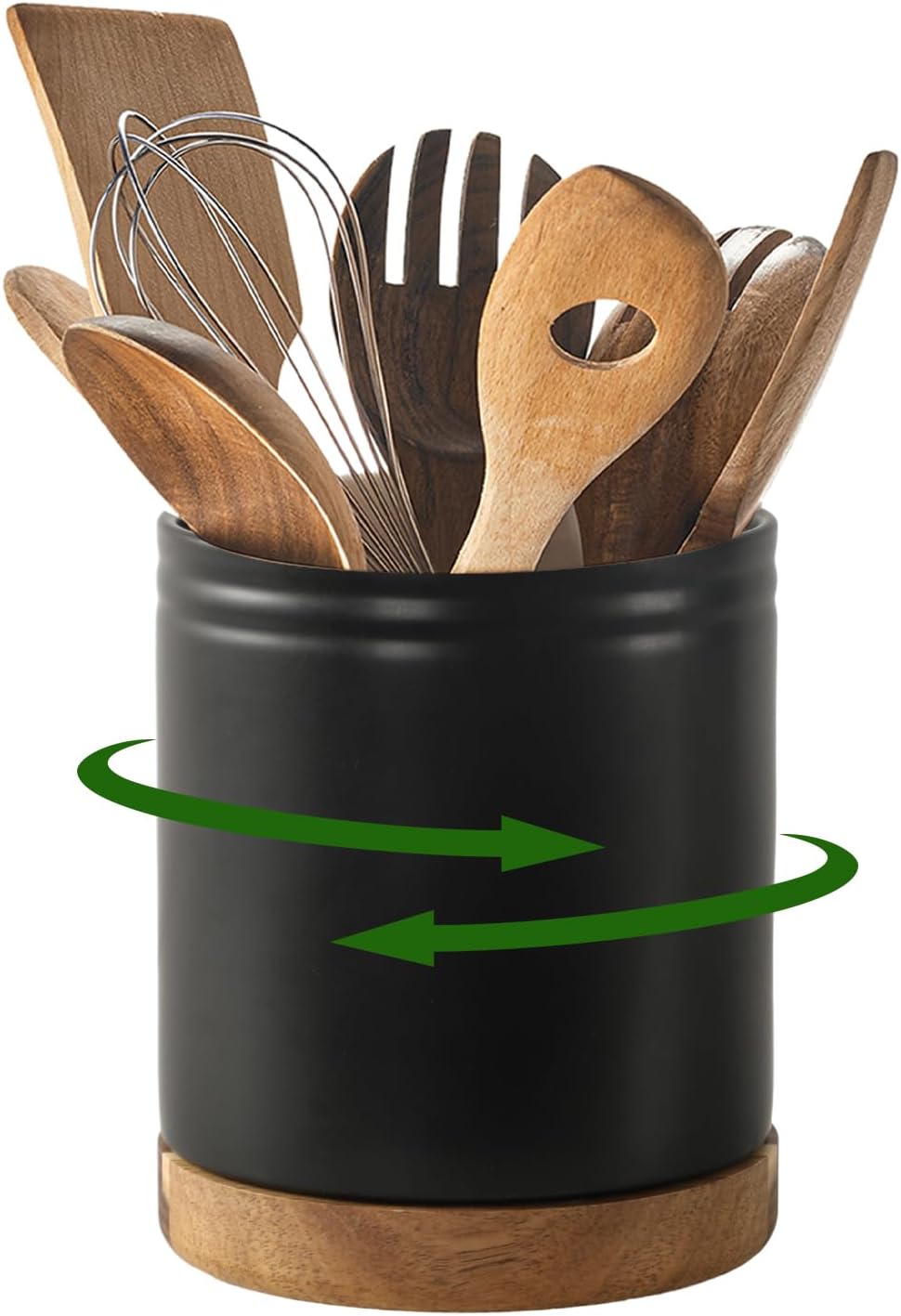 DOWAN 7.6" 360° Rotating Utensil Holder, Cooking Utensil Holder, Kitchen Utensil...