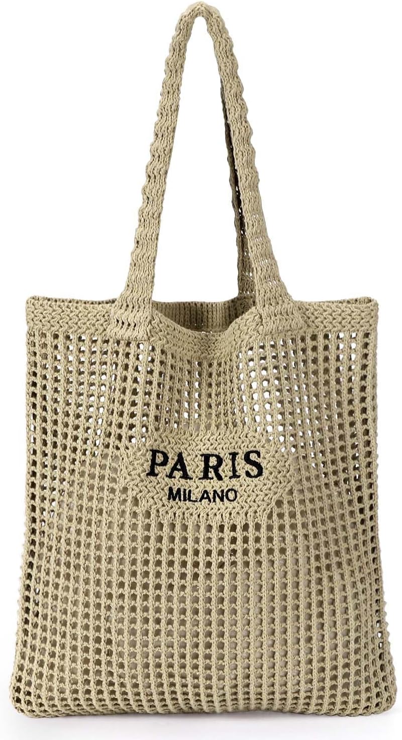 Ayieyill Crochet Tote Bag For Women, Crochet Mesh Beach Tote Bag Summer Vacation...