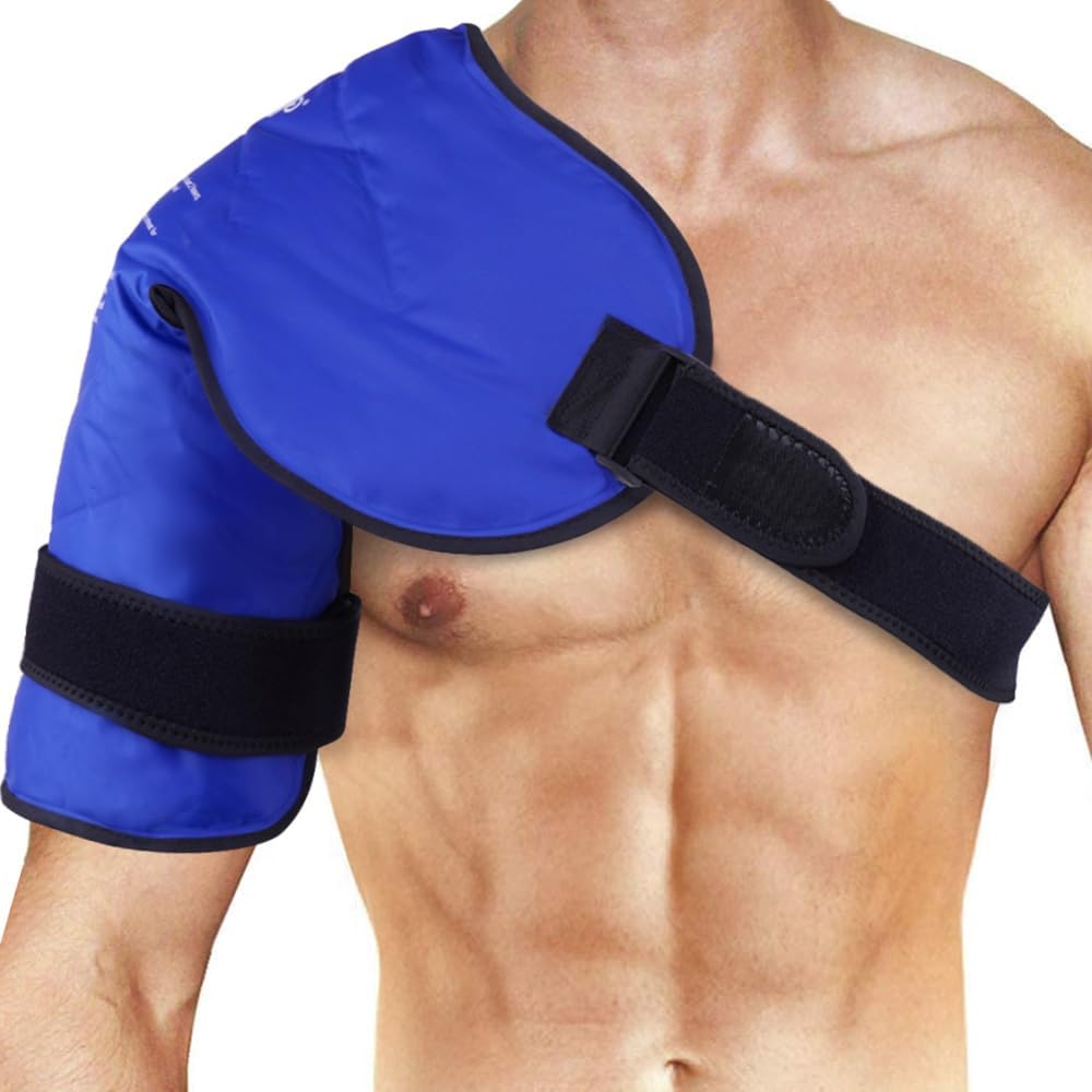 NEWGO XL Shoulder Ice Pack Wrap Reusable Gel Ice Pack for Shoulder Injuries & Pa...