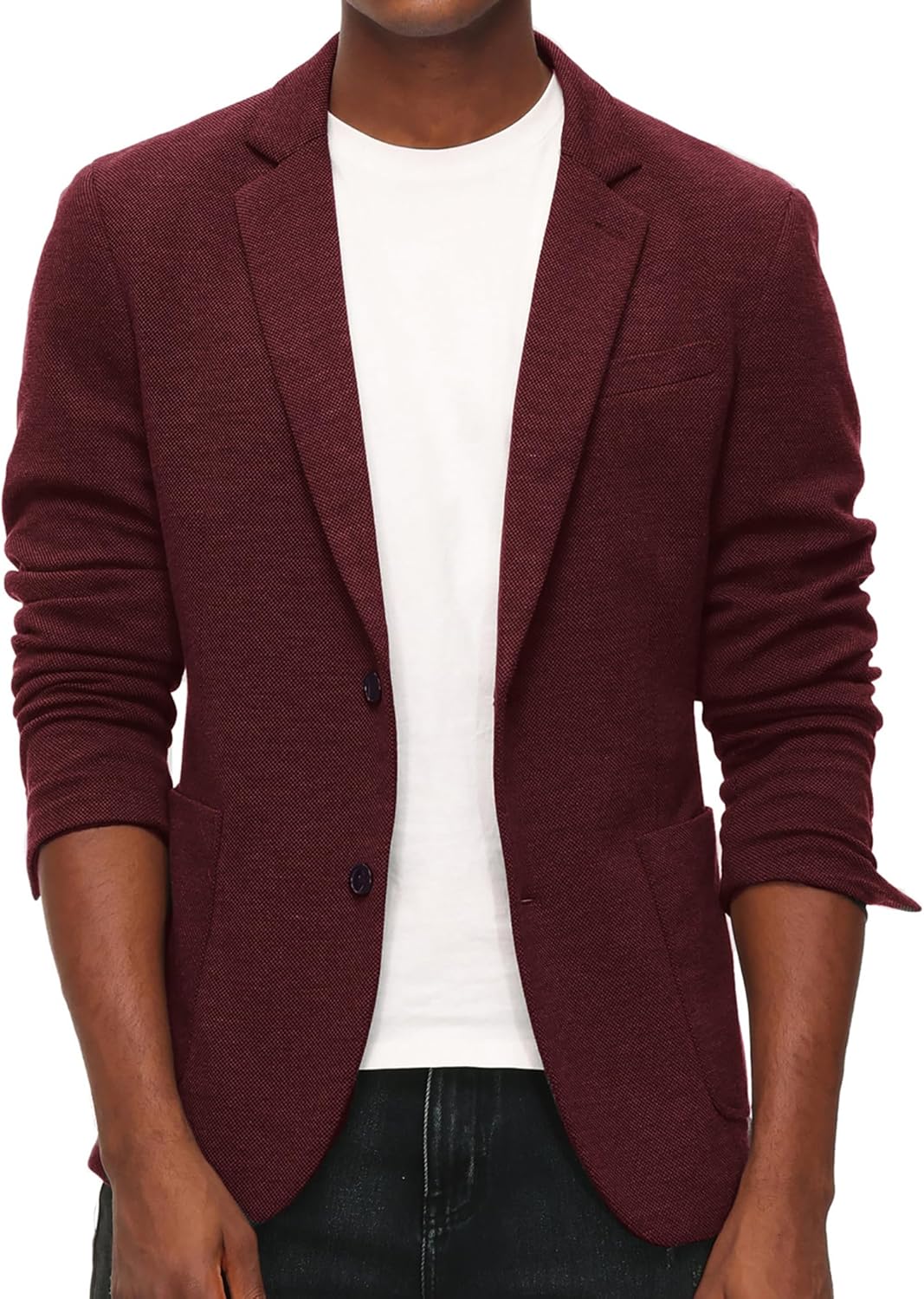 PJ PAUL JONES Men's Casual Knit Blazer Suit Jackets Two Button Lightweight Unlin...