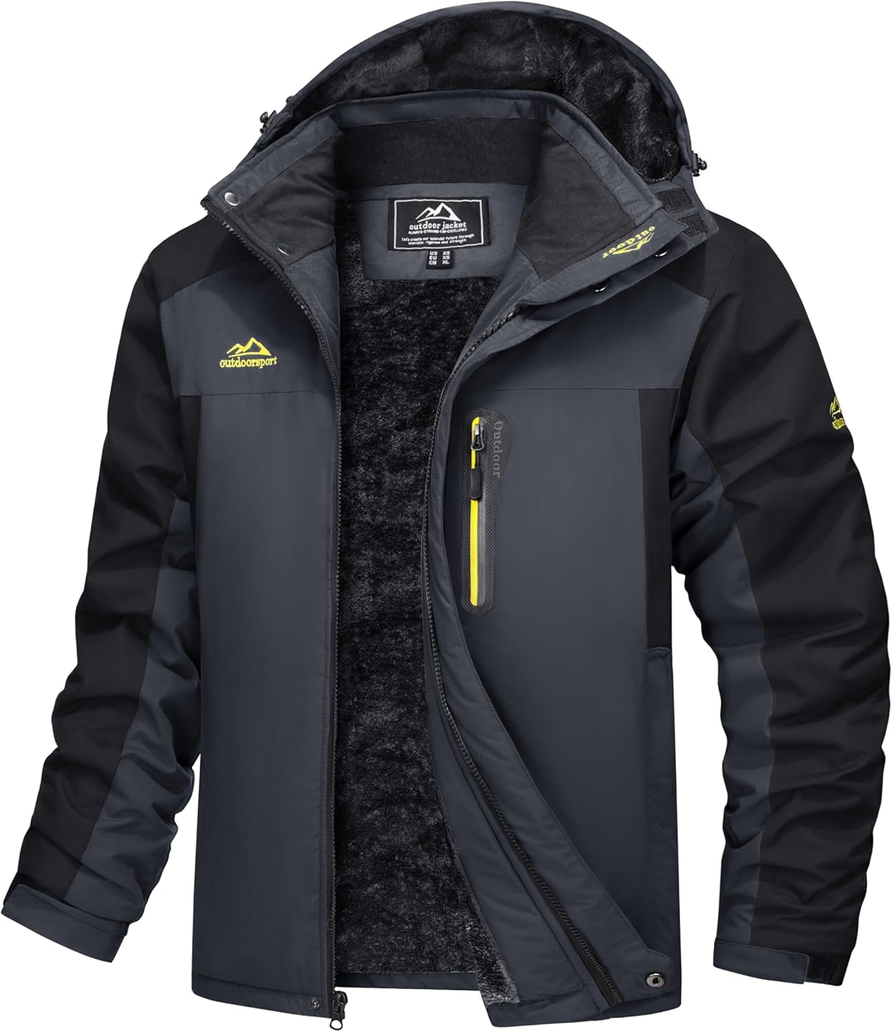 TACVASEN Men's Waterproof Hiking Fleece Jacket Warm Outdoor Skiing Ice Skating H...