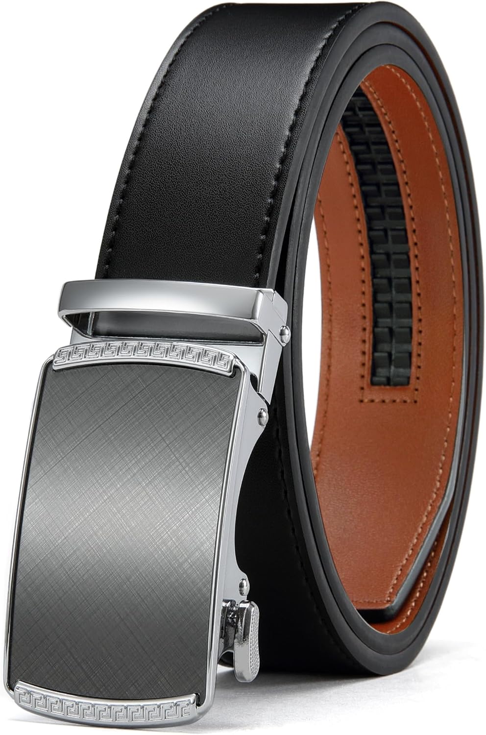 CHAOREN Mens Belt Leather Ratchet Belt - Customizable Fit, Effortless Style (35m...