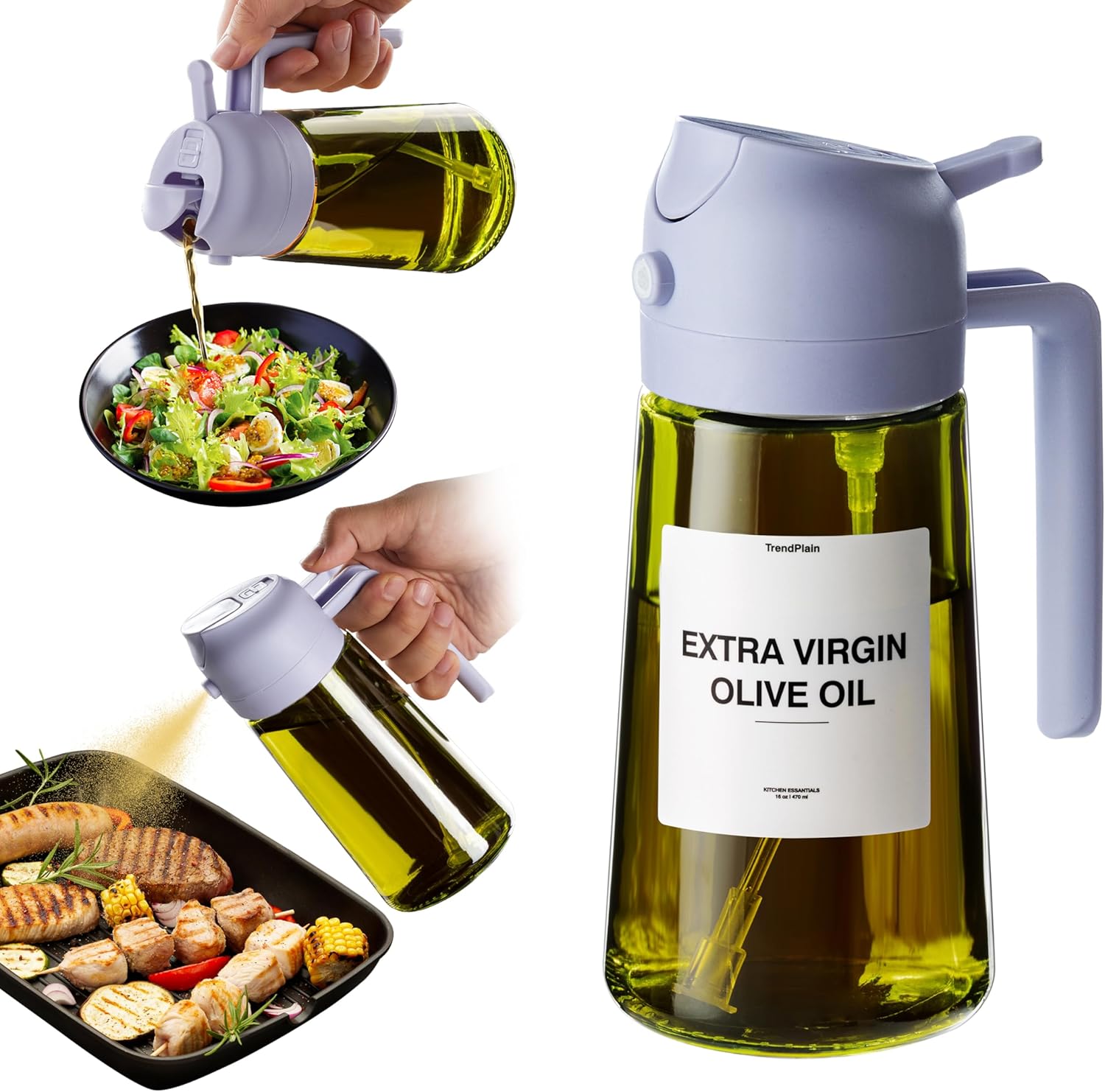 TrendPlain - Original 16oz/470ml Olive Oil Dispenser Bottle for Kitchen Gadgets...