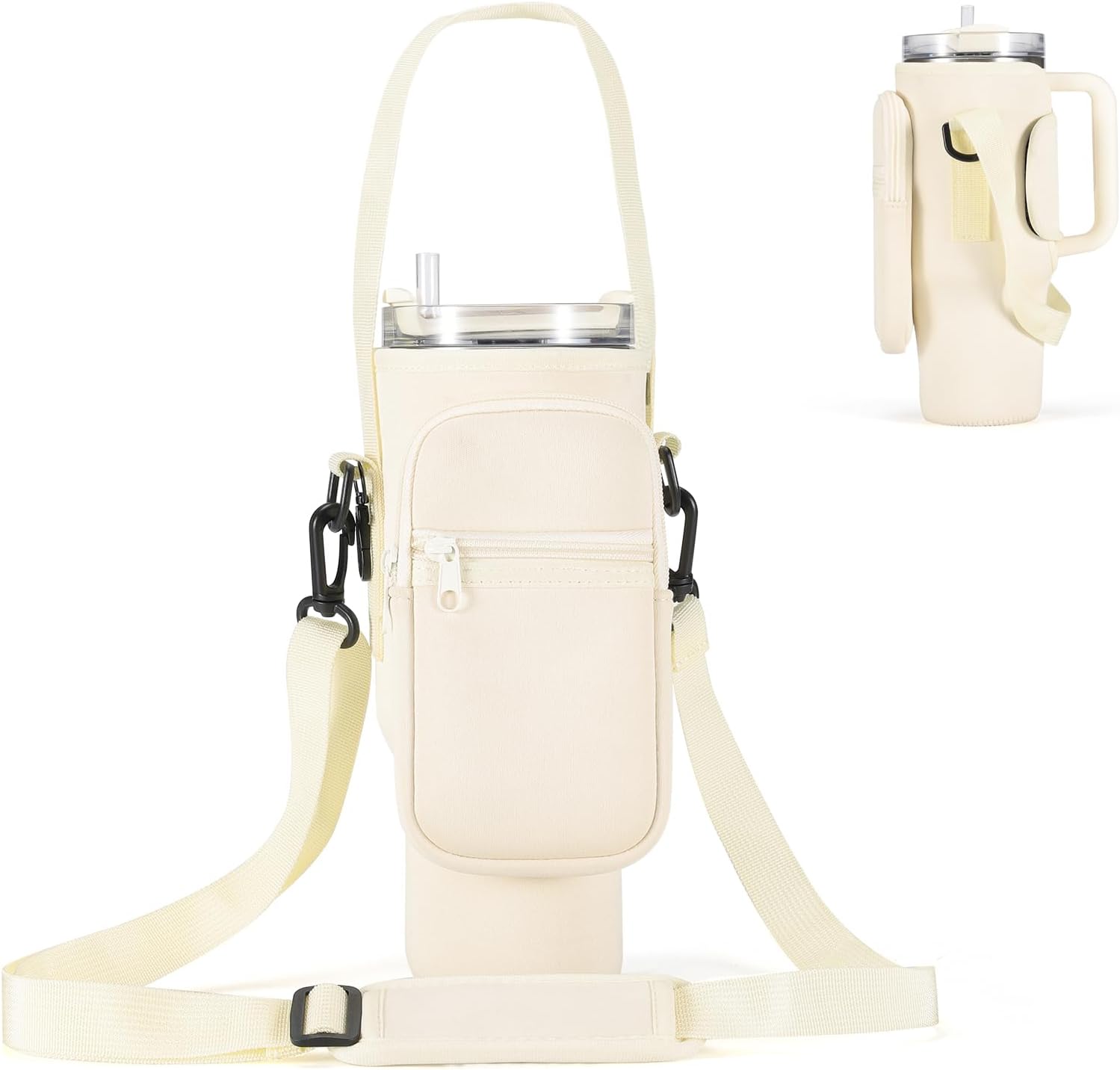 Water Bottle Carrier Bag for Stanley 40/30 oz Tumbler with Phone Pocket Neoprene...