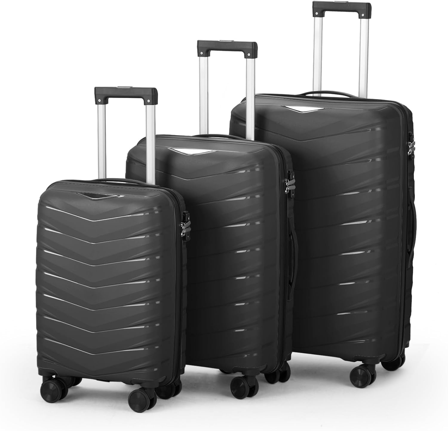 Karl home Luggage Set 3 Piece, PP Hard Shell Suitcase with Spinner Wheels & TSA...