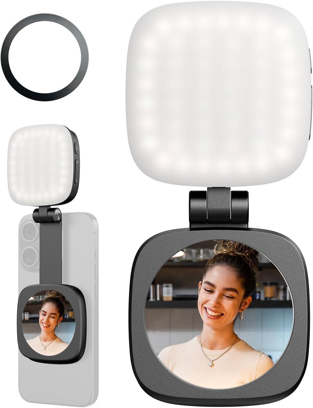 SmallRig Magnetic Selfie Light for iPhone, Phone Light with a Mirror, Instant At...