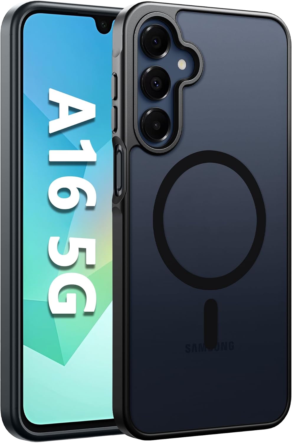 FNTCASE for Samsung Galaxy A16-5G Case: Magnetic Matte Textured Military Grade D...