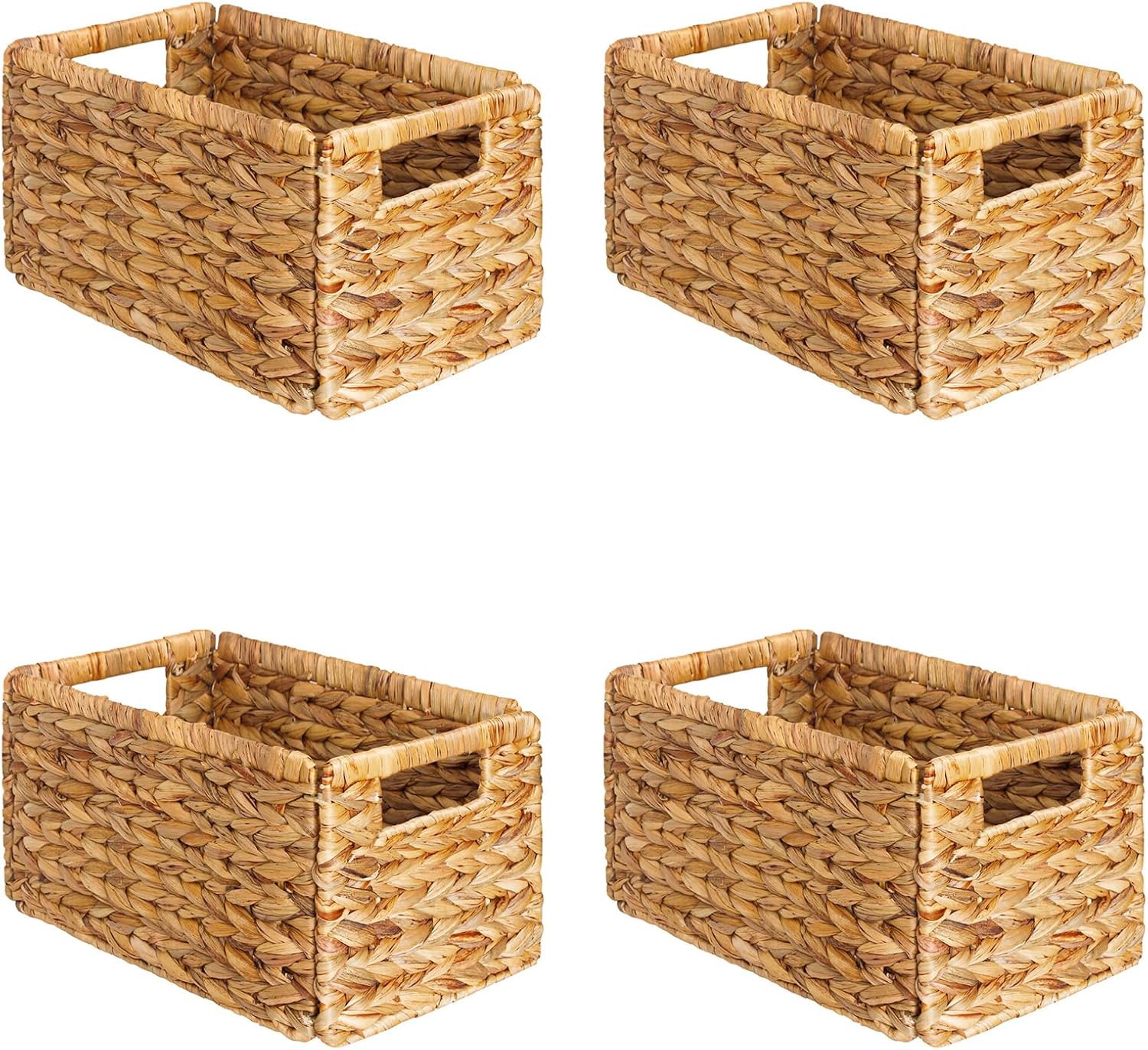SpaceAid 4 Pack Wicker Basket, Storage Baskets for Organizing, Woven Rattan Bask...