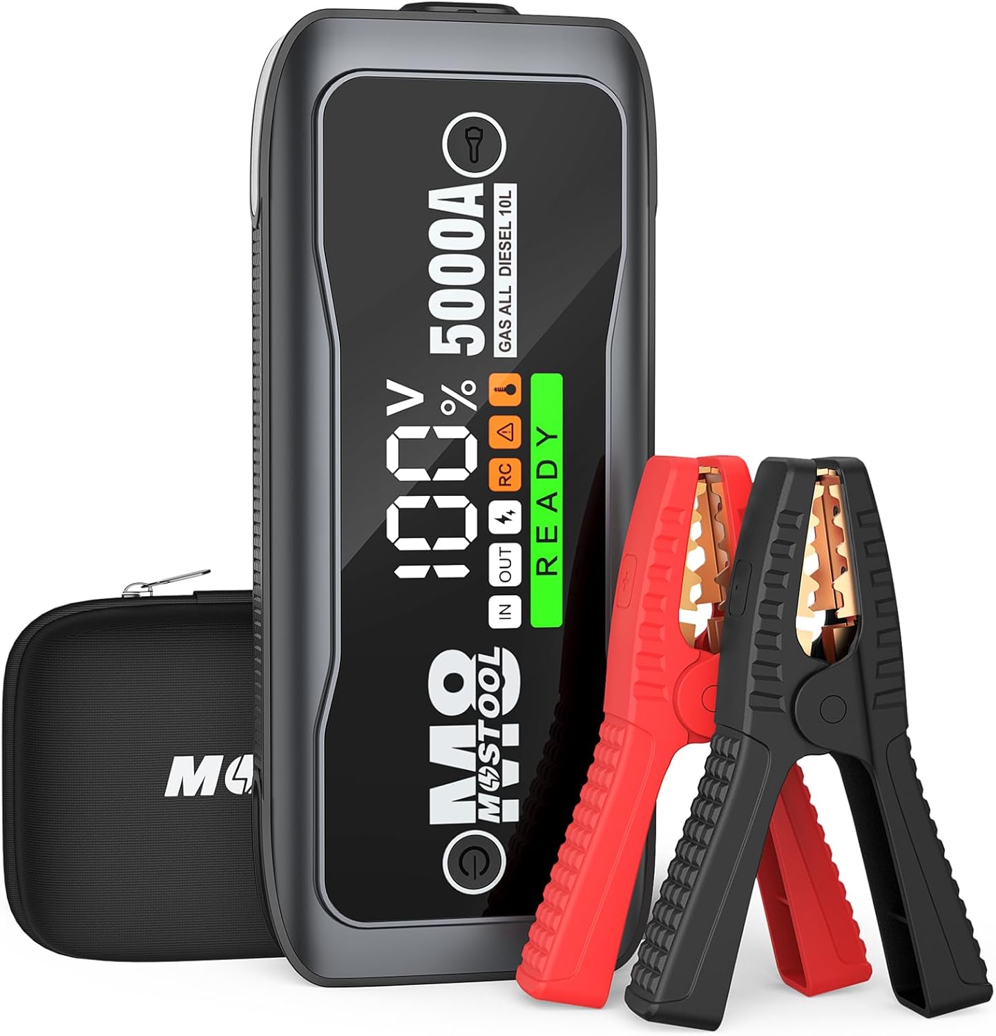 M8 5000A Portable Jump Starter, Startup to All Gas and 10.0L Diesel Engines, Bat...