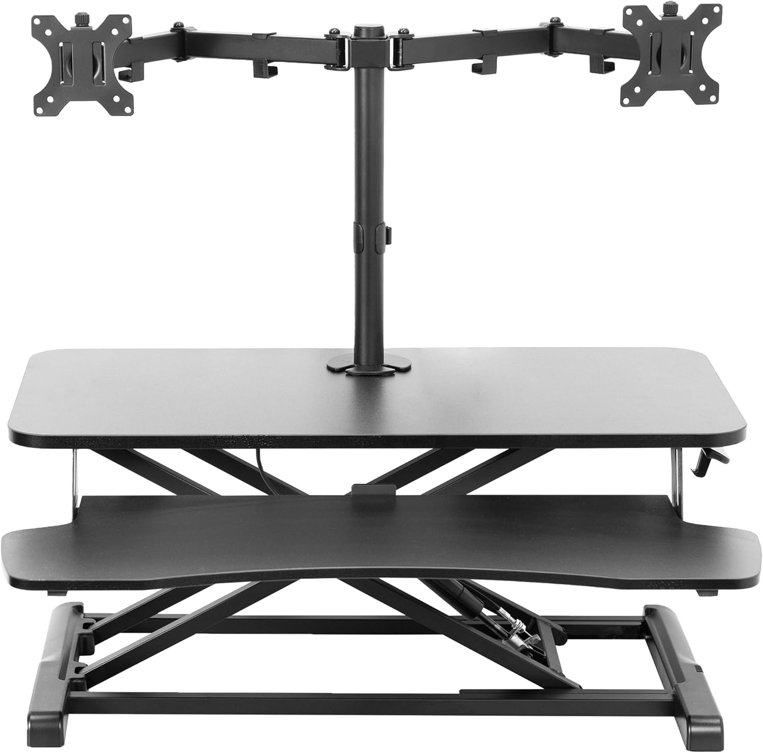 VIVO Height Adjustable 32 inch Standing Desk Converter with Dual 13 to 30 inch M...