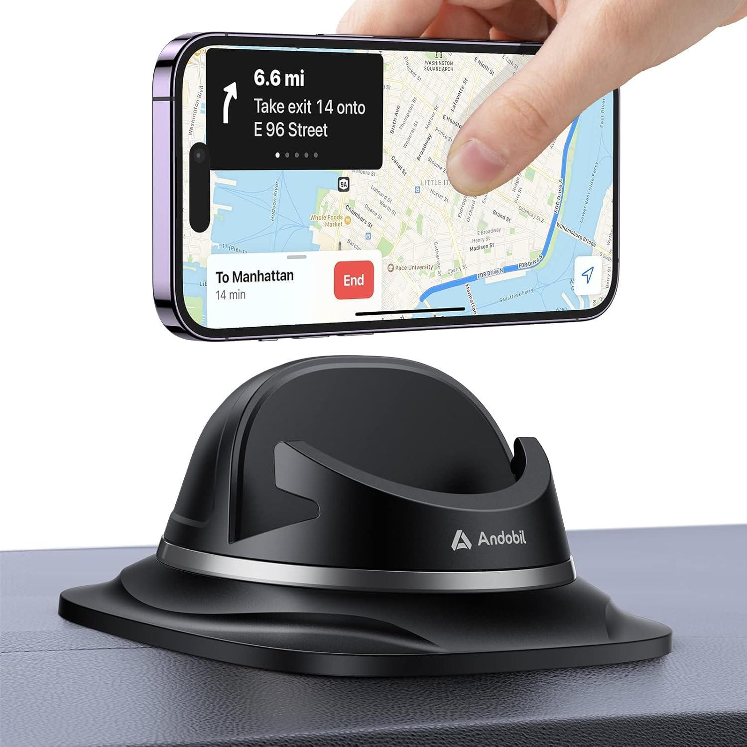 andobil Upgraded Car Phone Holder, Stable & Silicone Phone Holders for Your Car,...