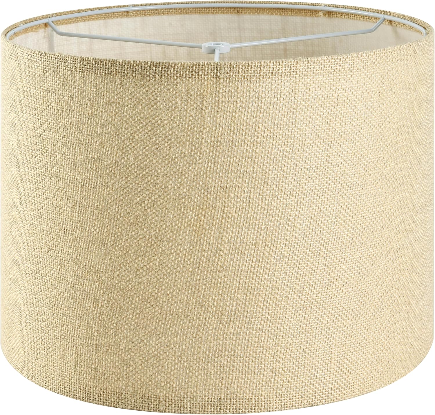 GO&SO Natural Burlap Medium Drum Lamp Shades 13" Top x 13" Bottom x 10" High (Sp...