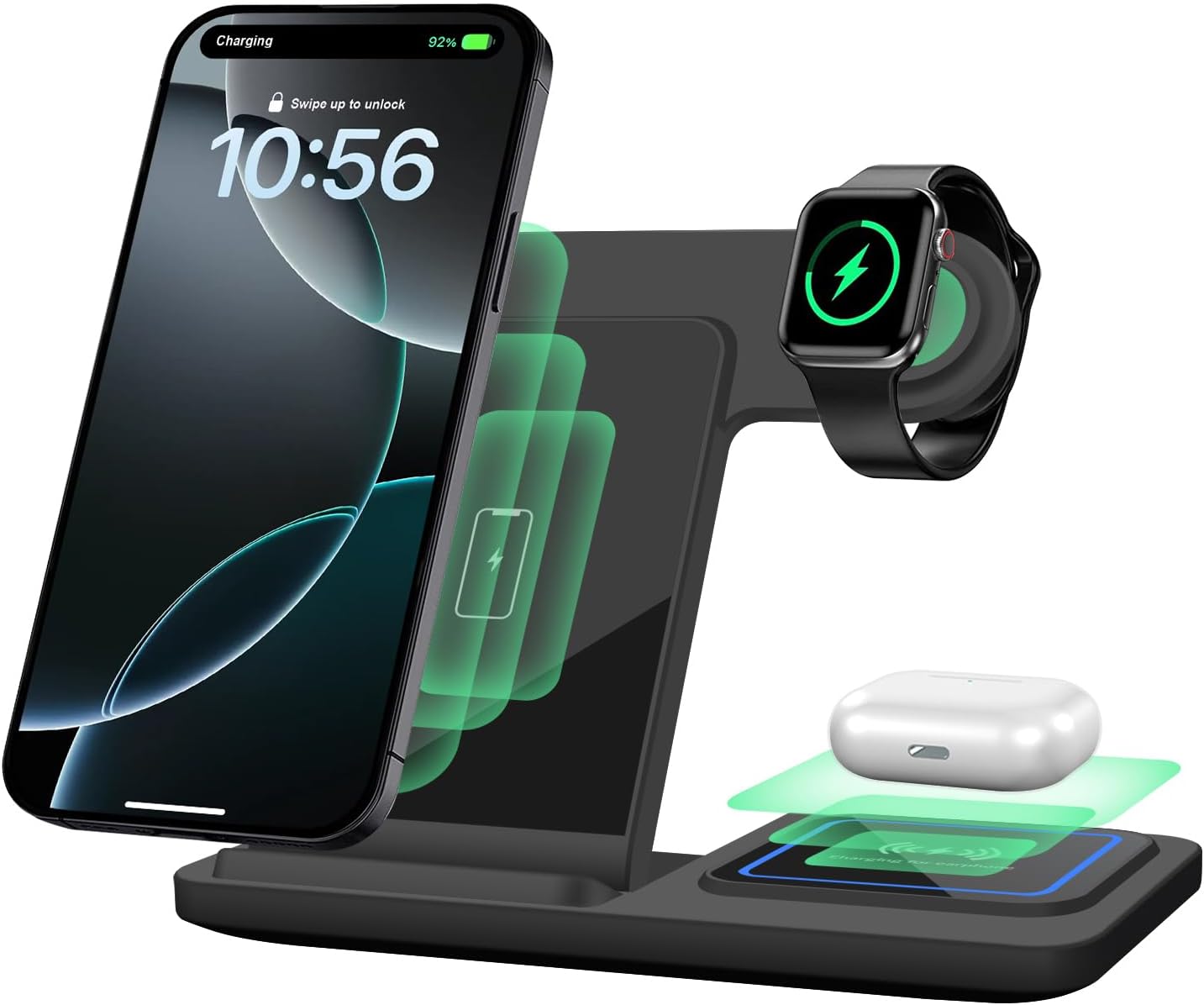 Wireless Charger,VNBBT 3 in 1 Wireless Charging Station Foldable for Apple iPhon...