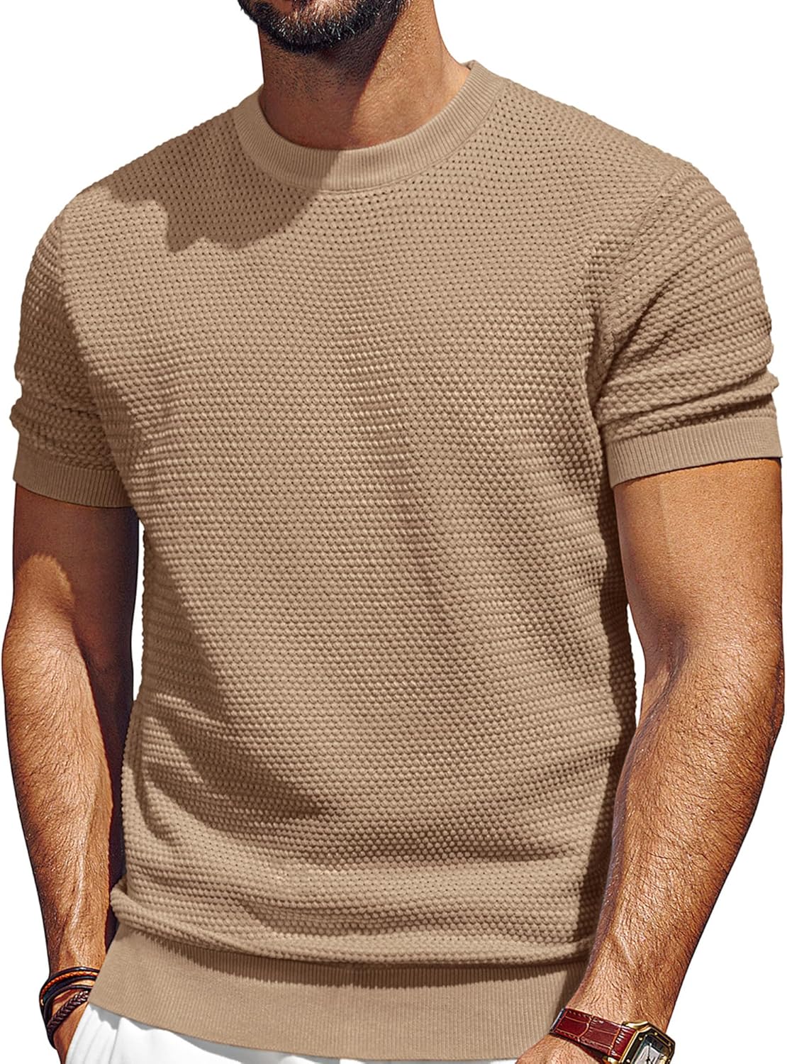 PJ PAUL JONES Men's T-Shirts Short Sleeve Crewneck Knit T-Shirt Casual Lightweig...