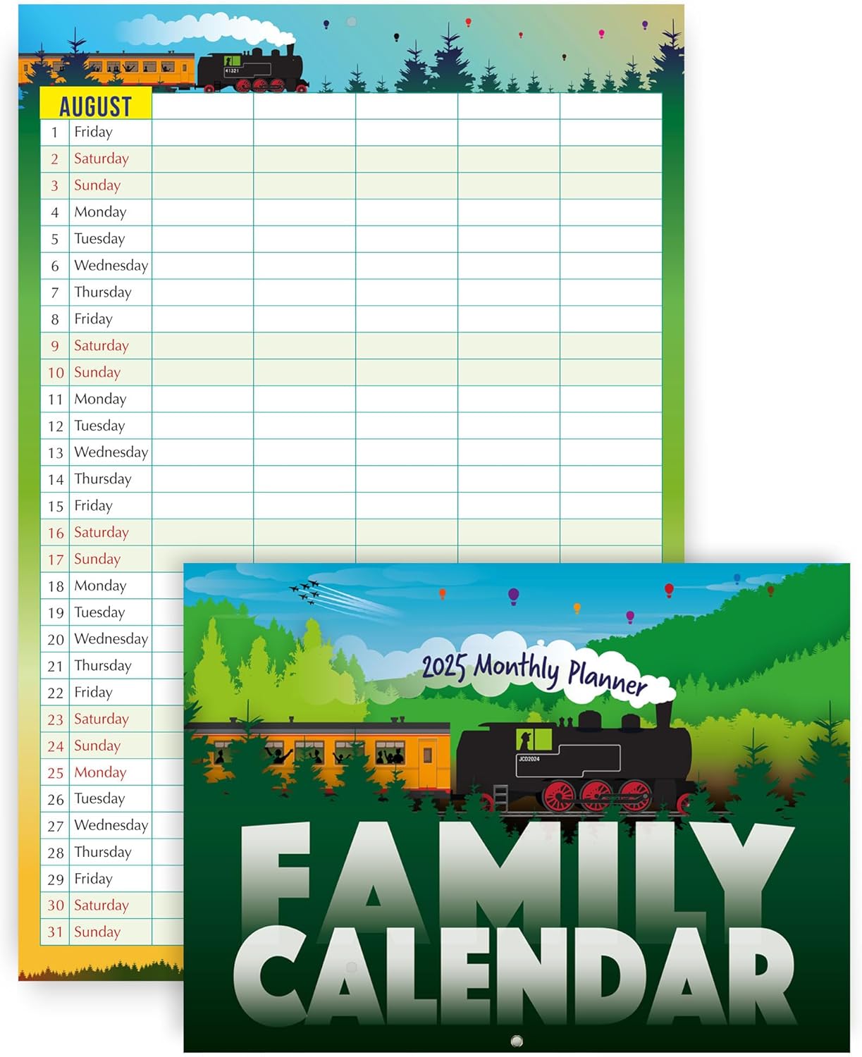 Family Calendar 2025, monthly planner with 5 columns. Useful as a family planner...