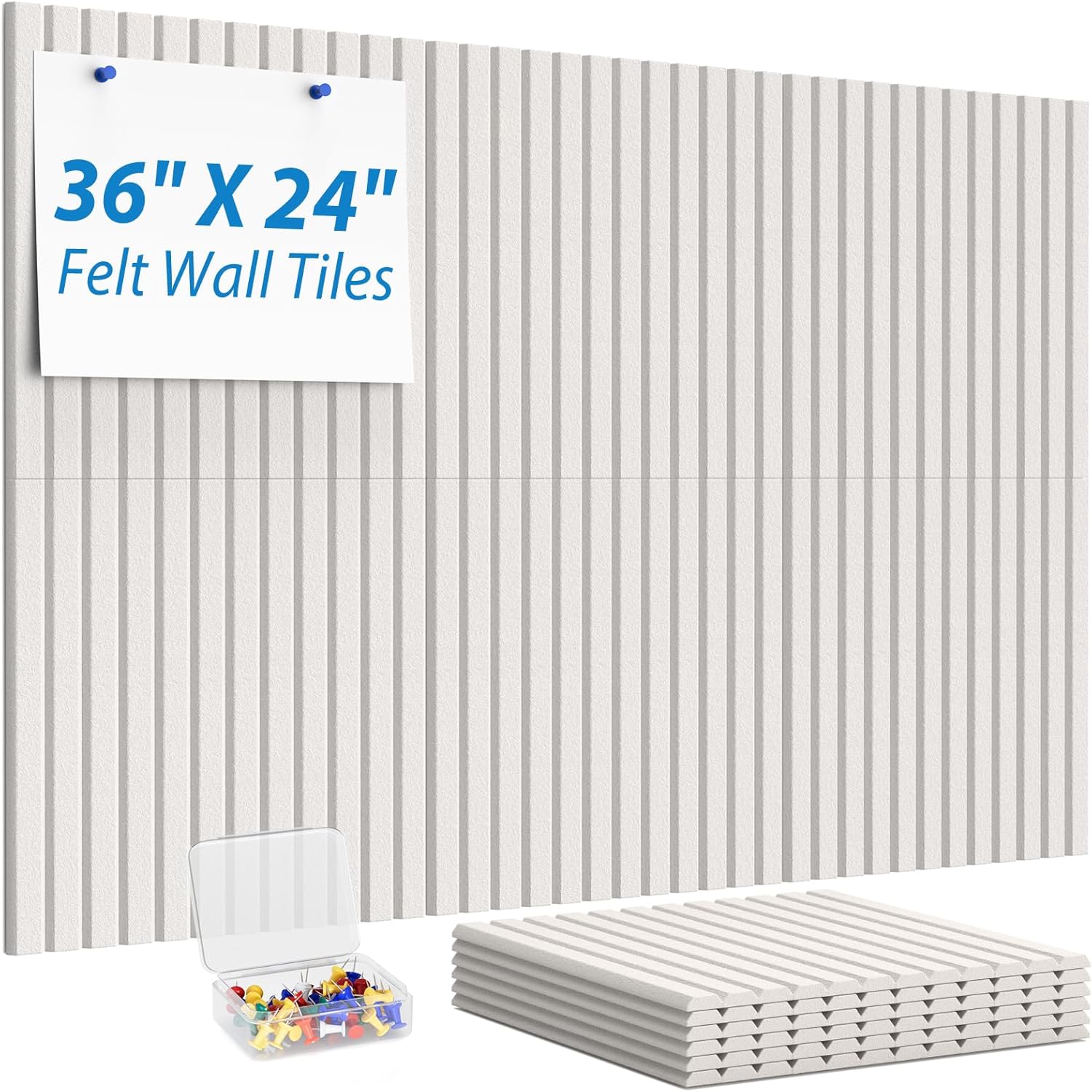 MaxGear Large Cork Board, Felt Wall Tiles 36" x 24", 6 Pack Bulletin Boards with...