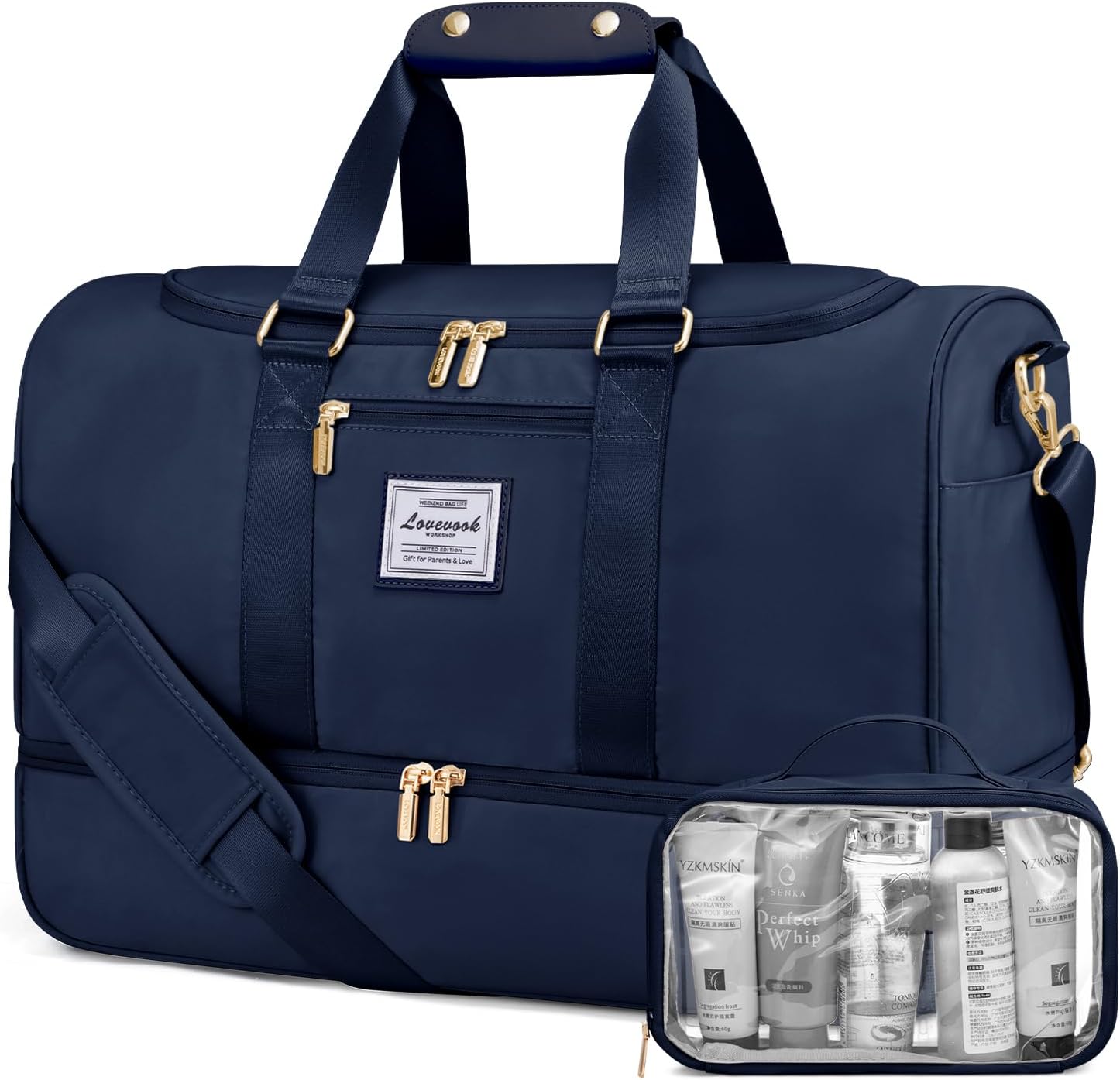 LOVEVOOK Travel Bag Gym Bag for Women, Waterproof Weekend Overnight Holdall Duff...