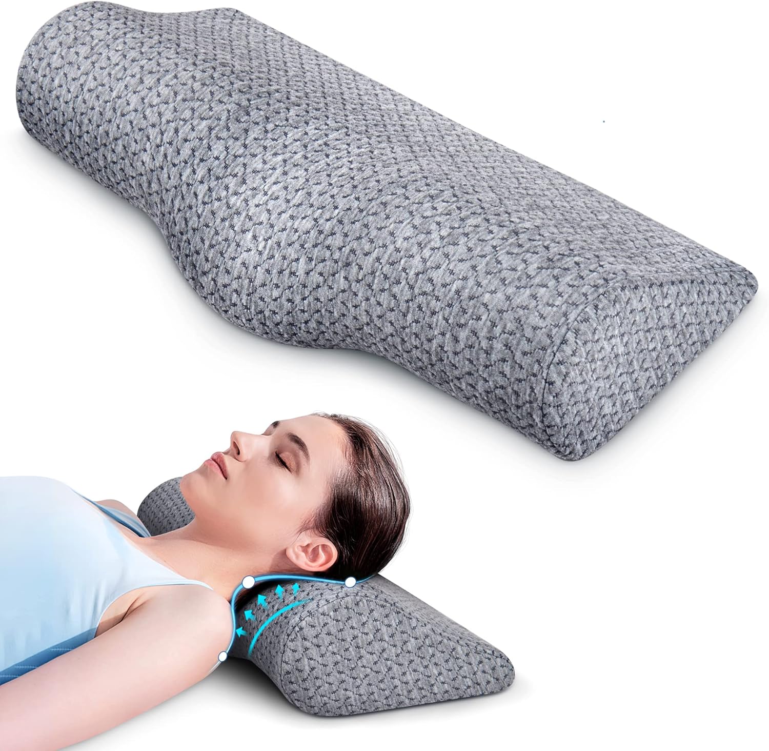 Cervical Neck Pillows for Pain Relief Sleeping, High-Density Memory Foam Pillow...