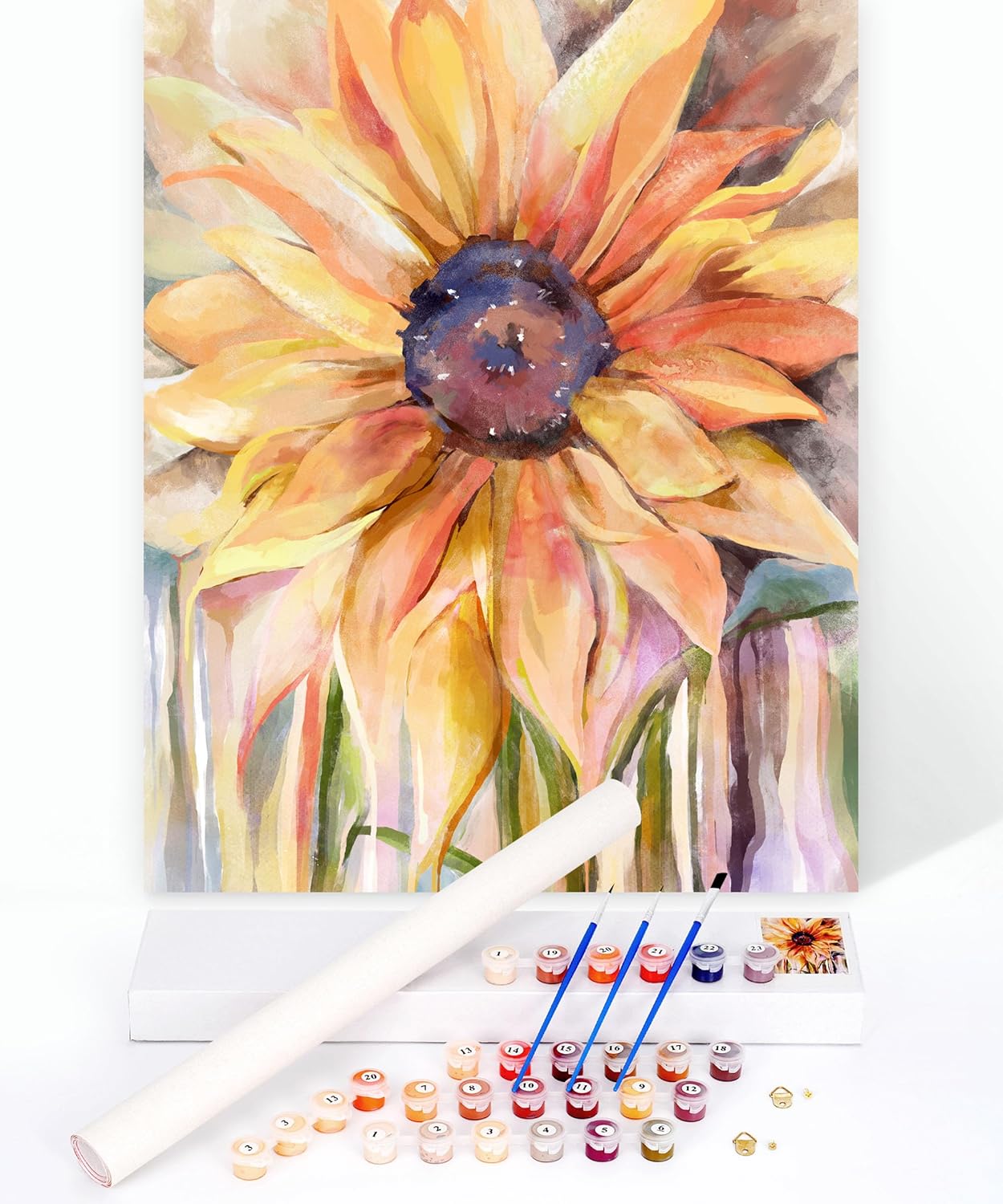 Slody Paint by Number for Adults DIY Flowers Oil Numbers Painting on Canvas Sunf...