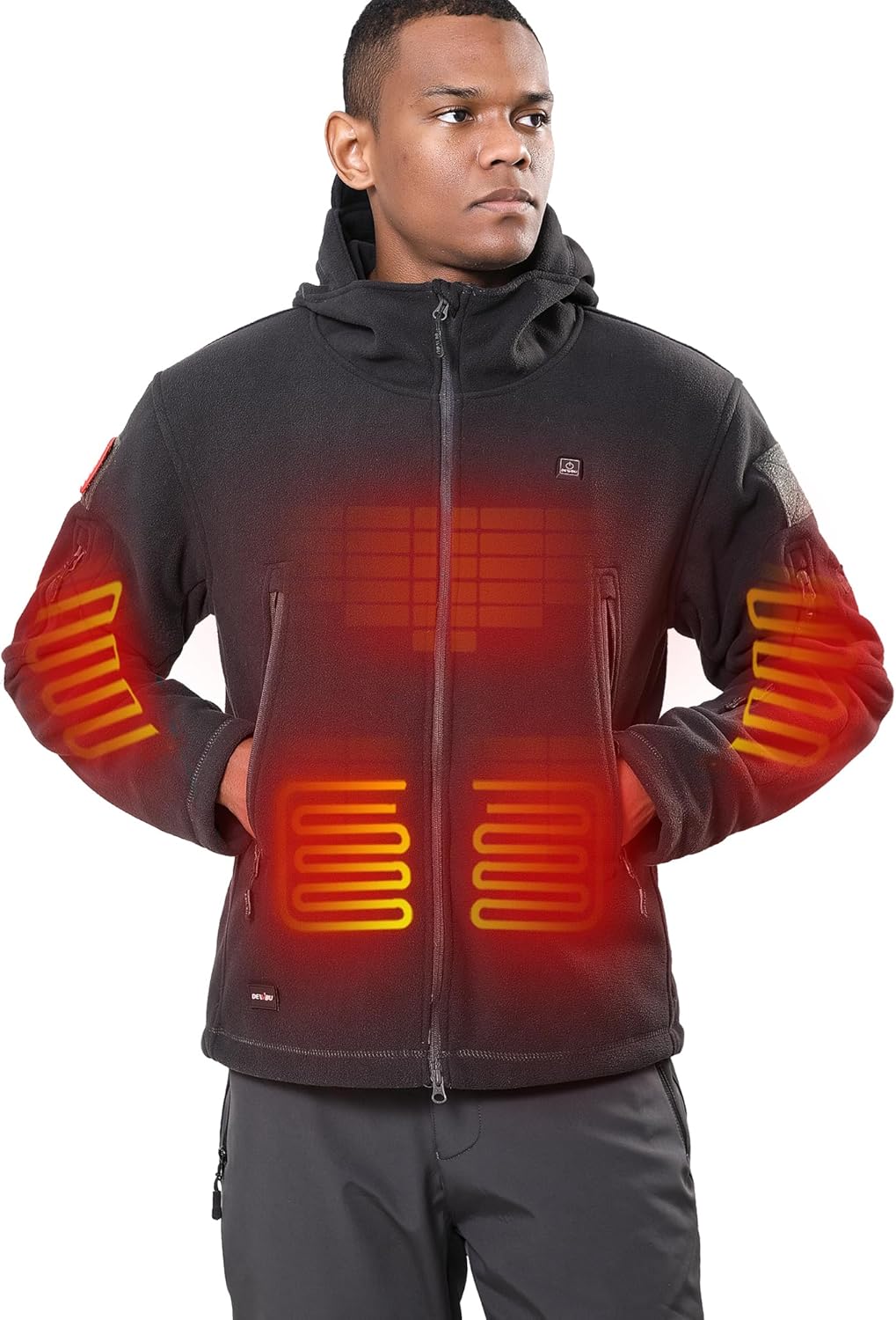 DEWBU Heated Jacket Polar Fleece with 12V Battery Pack Soft Fleece Electric Heat...