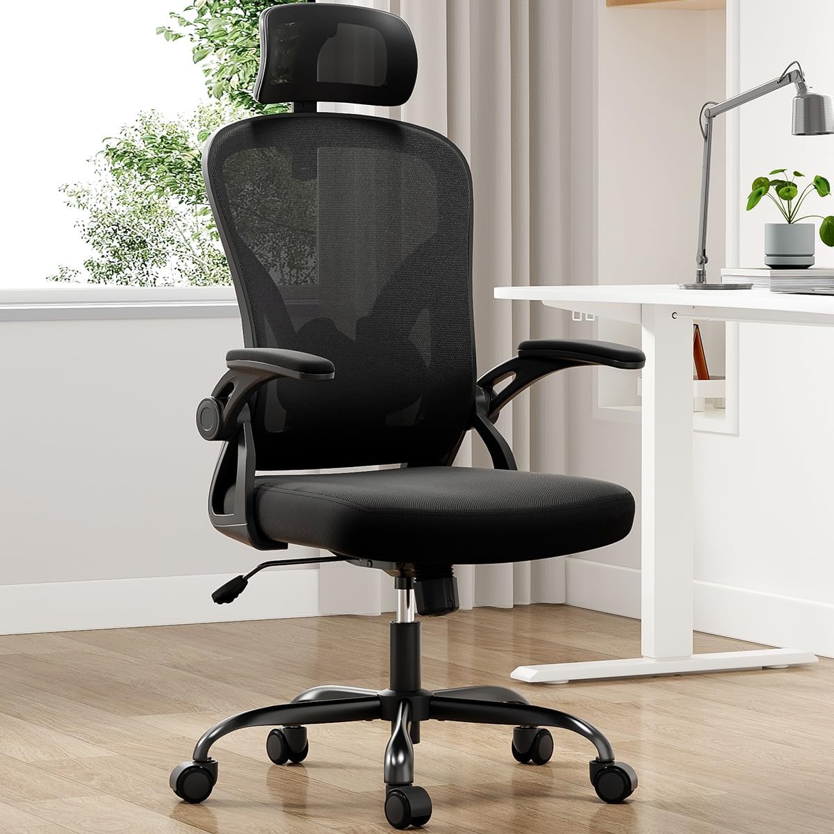 Farini Ergonomic Office Chair, Home Office Desk Chair with Headrest, High Back C...