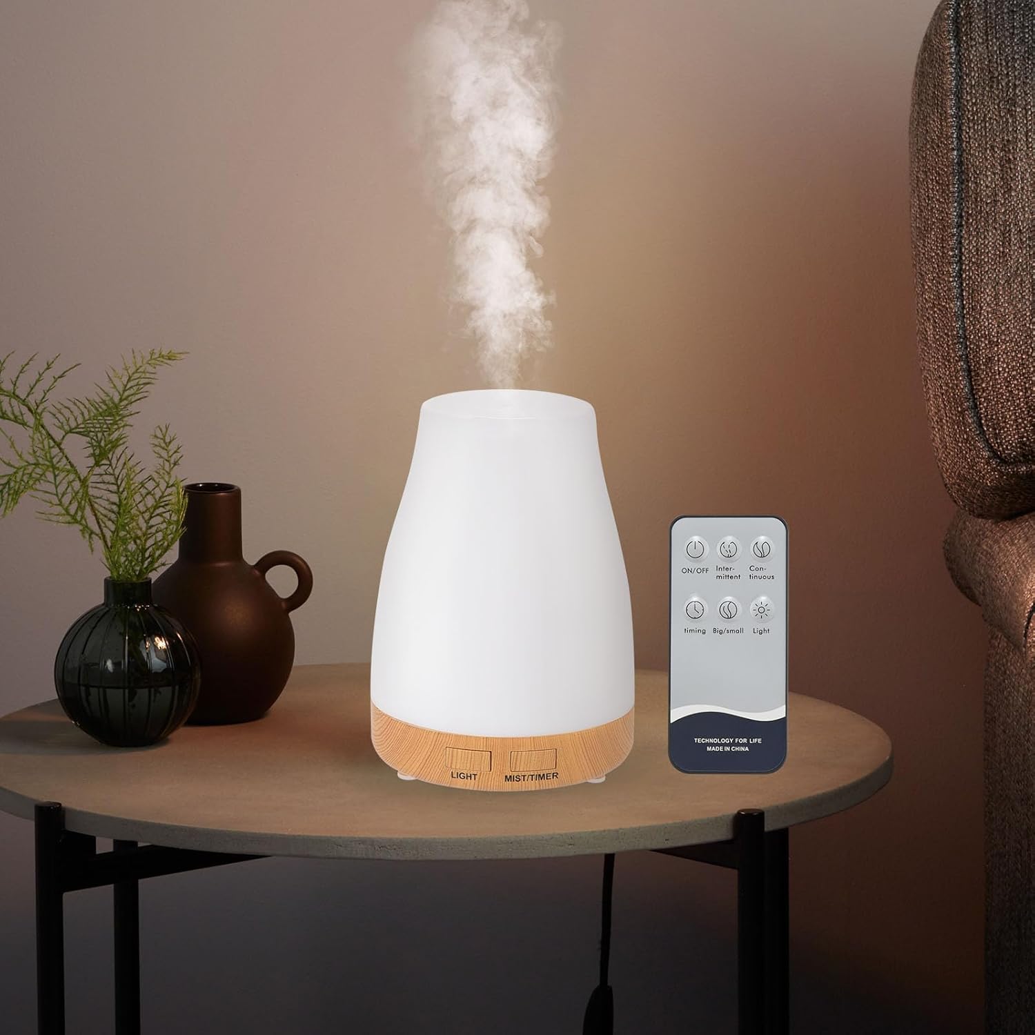 300ML Essential Oil Diffuser, Remote Control Aromatherapy Diffuser with 7 LED Li...